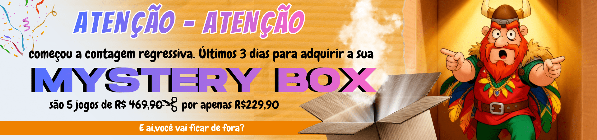 mystery box contagem regressiva