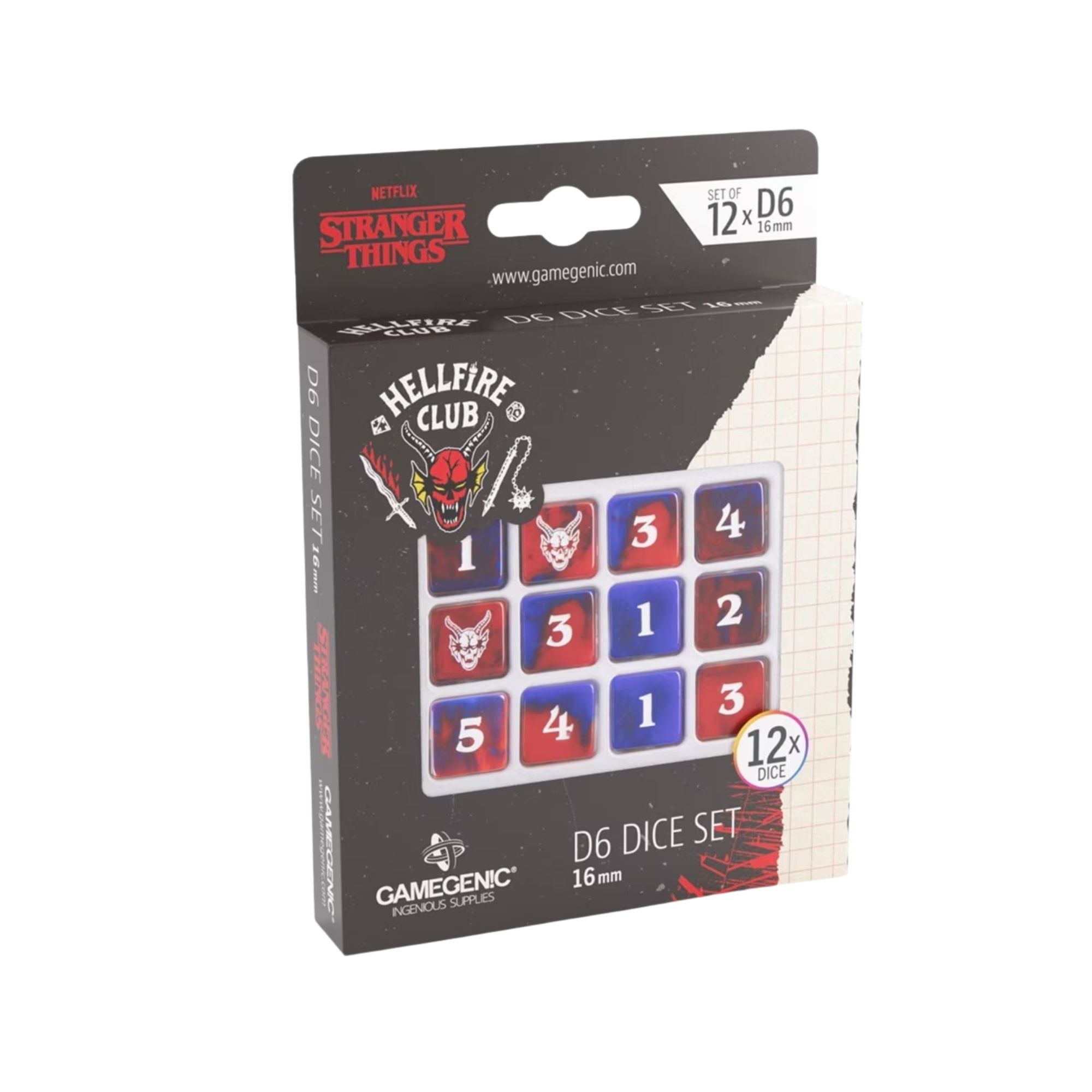  Gamegenic : Stranger Things - Hellfire Club Hellfire Club D6 Dice Set (12x) – 16mm