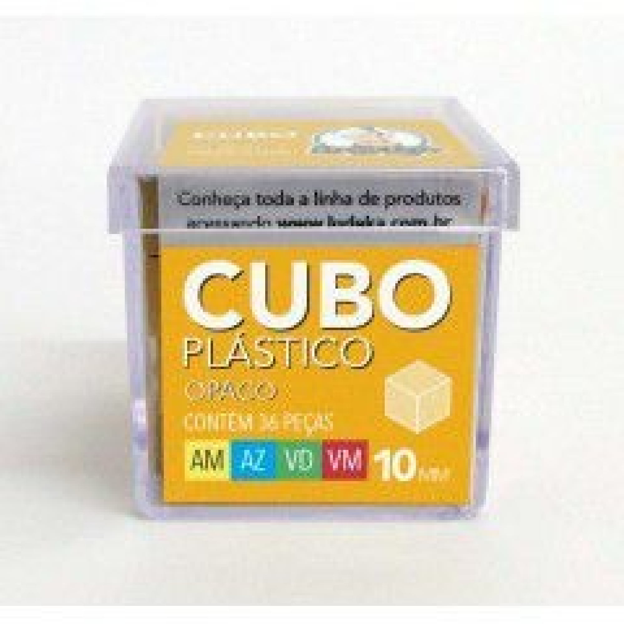 Cubo Plástico Opaco 36 Peças (Amarelo, Azul, Verde e Vermelho)