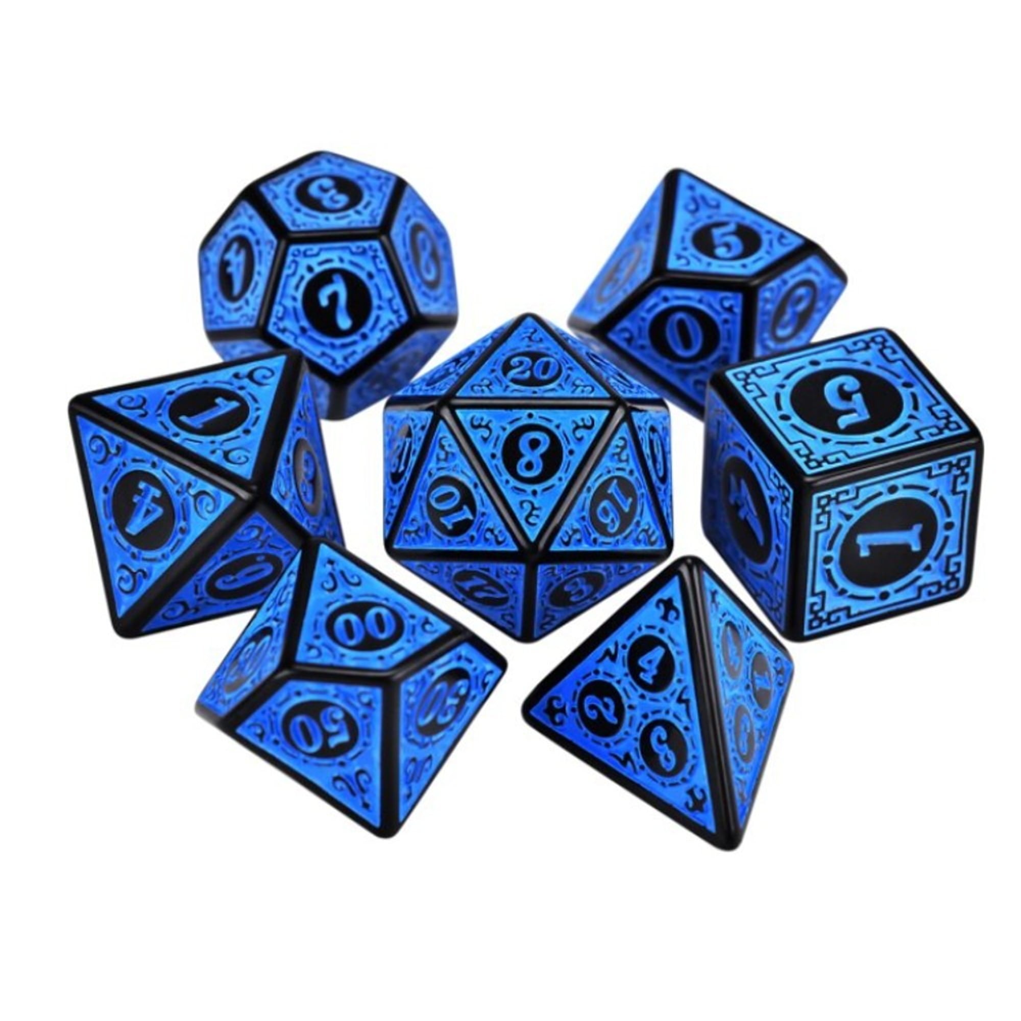 Dados para RPG Linha Black - Conjunto com 7 peças