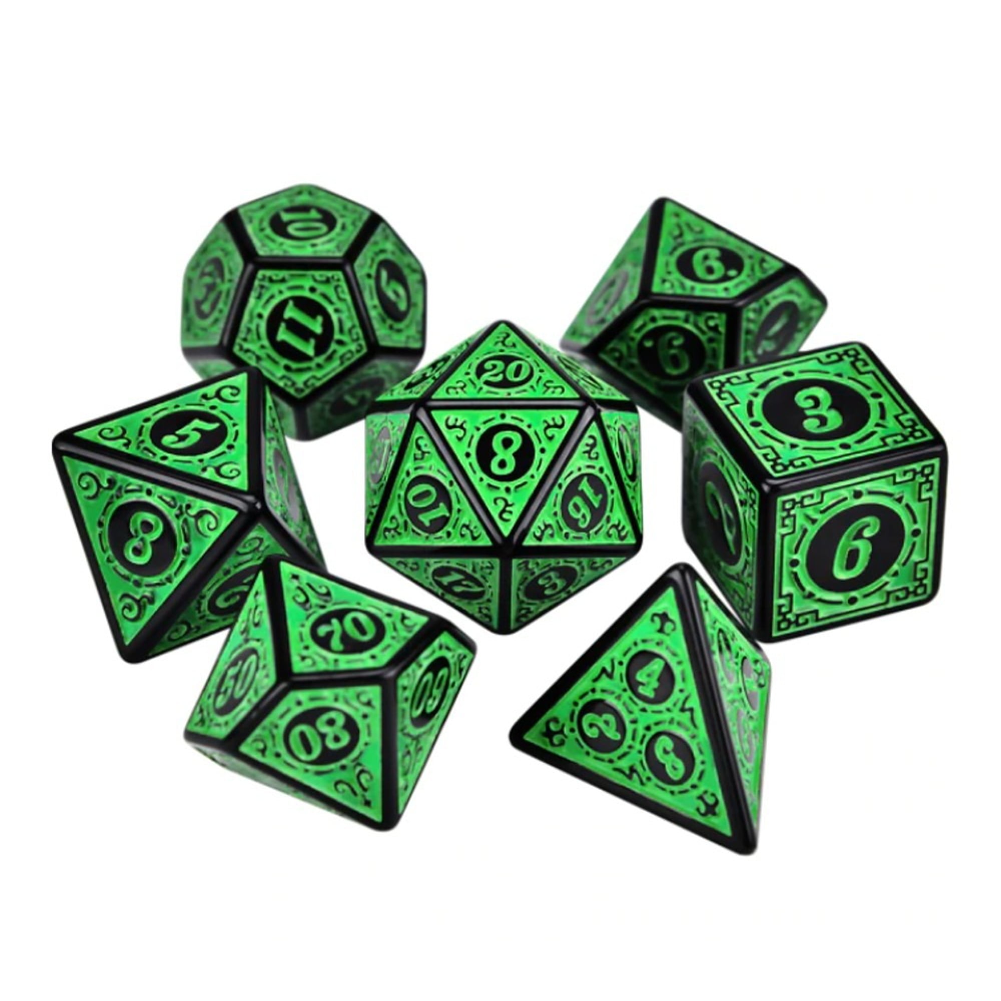 Dados para RPG Linha Black - Conjunto com 7 peças