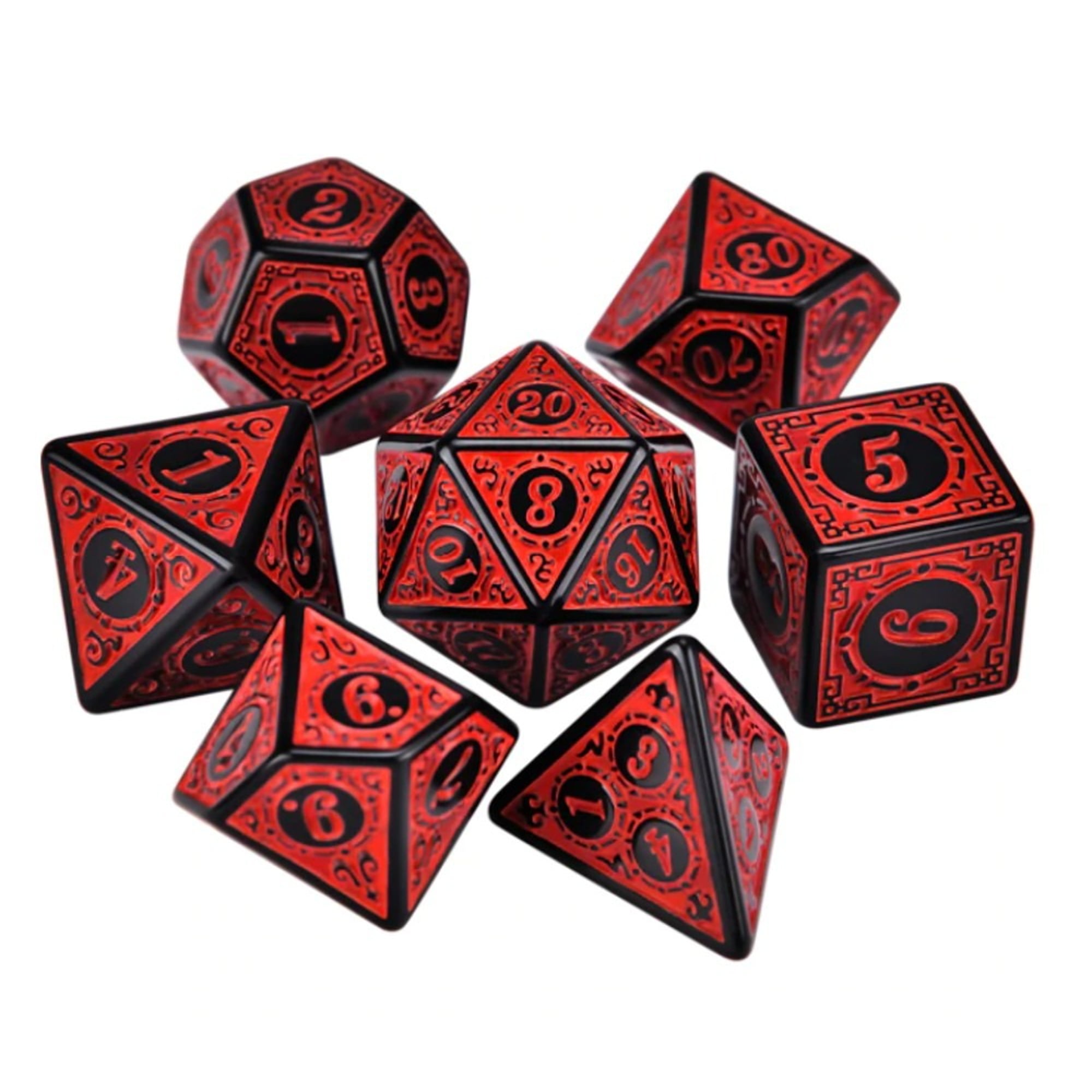 Dados para RPG Linha Black - Conjunto com 7 peças