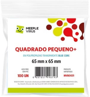 Sleeves Blue Core Quadrado Pequeno+ (65 x 65mm) Meeple Virus