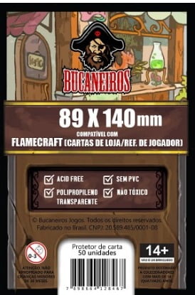 Sleeves Customizados - Flamecraft (Cartas de Loja 89 x 140mm) Bucaneiros 