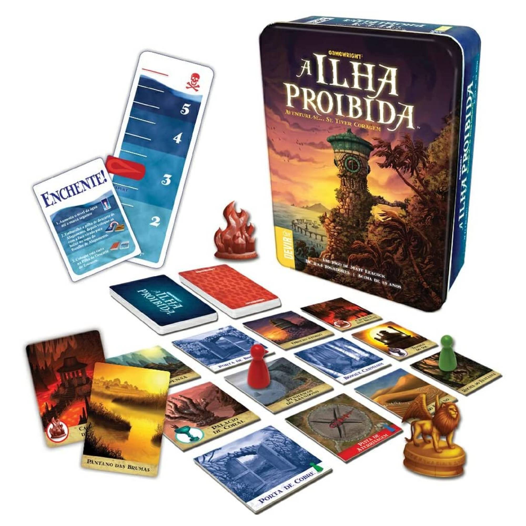 Jogo de Tabuleiro Ilha do Tesouro com Cartas e Acessórios