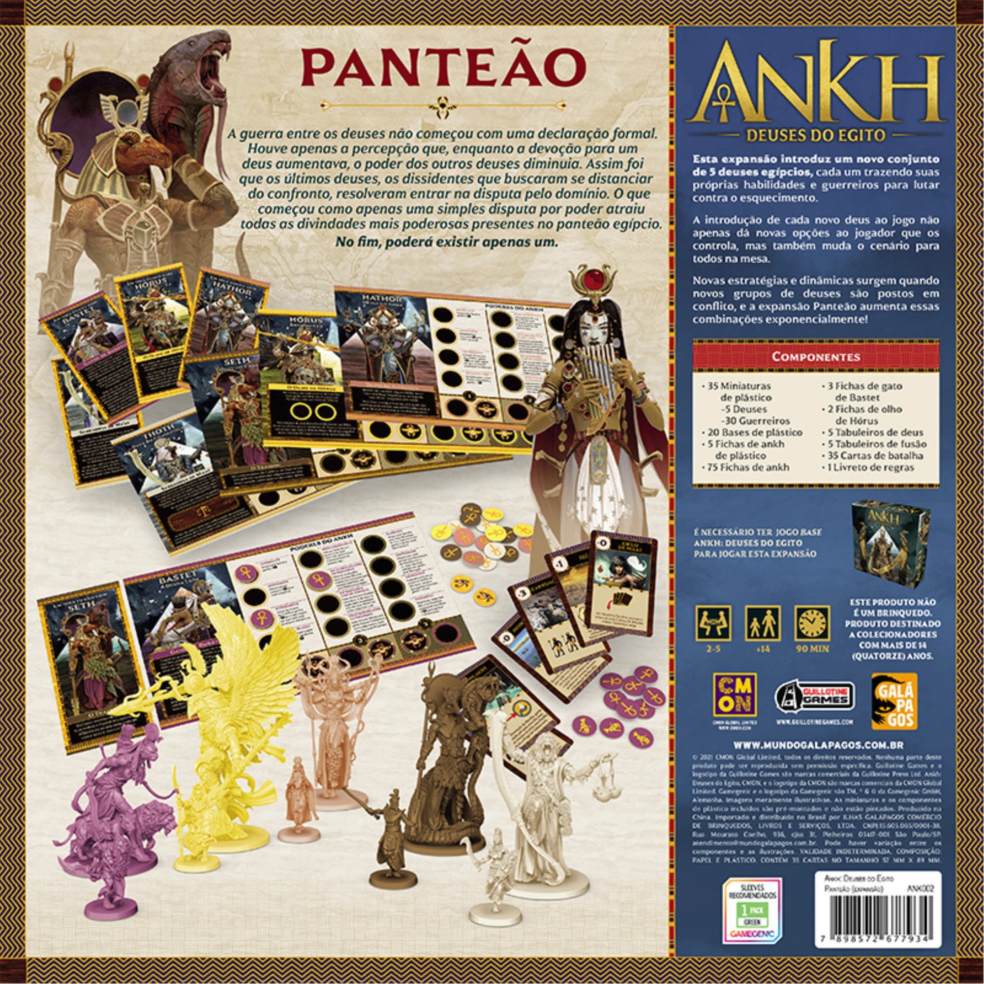 Galápagos Jogos Ankh: Deuses do Egito - Faraó (Expansão), Jogo de Tabuleiro  para Amigos, 2 a 5 jogadores, 90 min, ANK003, Muticolor