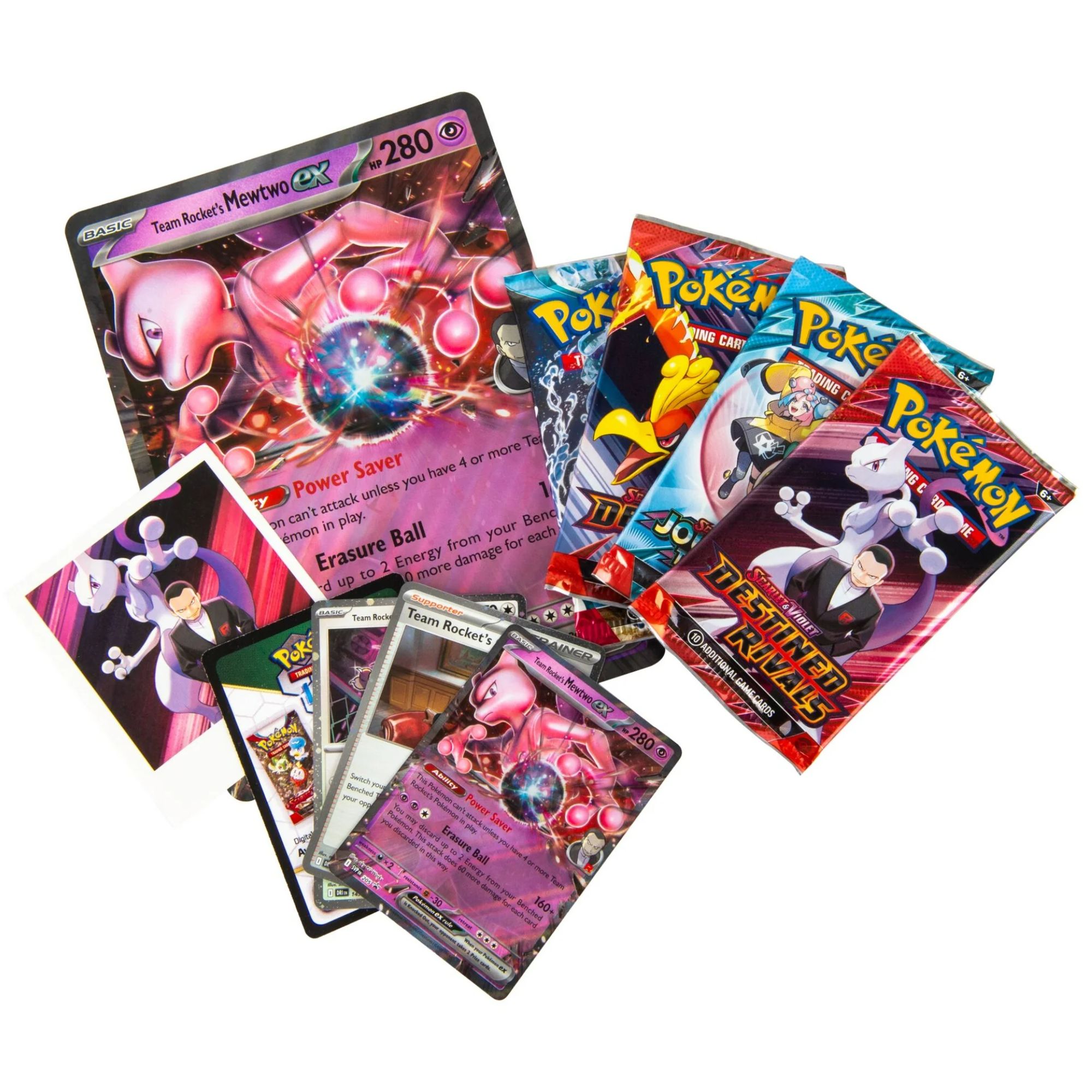 [美品]Team Rocket Mewtwo EX Pokémon TCG Box Team Rocket's Mewtwo ex em Ingles - Ri Happy