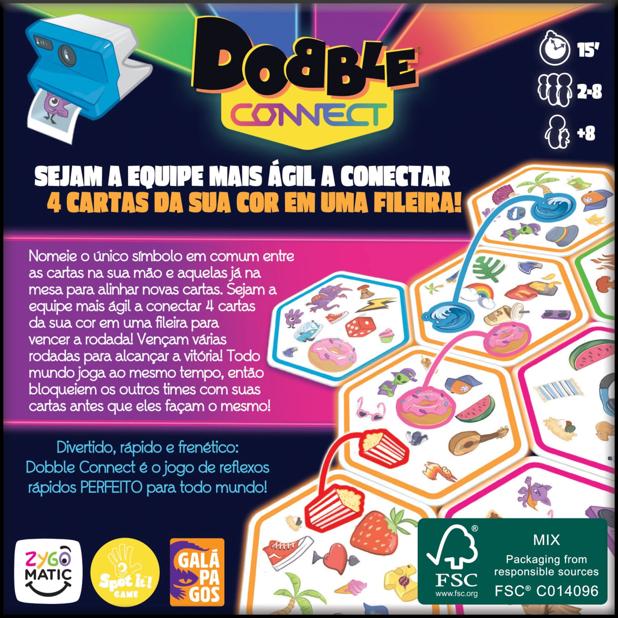 Galápagos, Dobble, Jogo de Cartas Competitivo, 2 - 8 jogadores, 15min