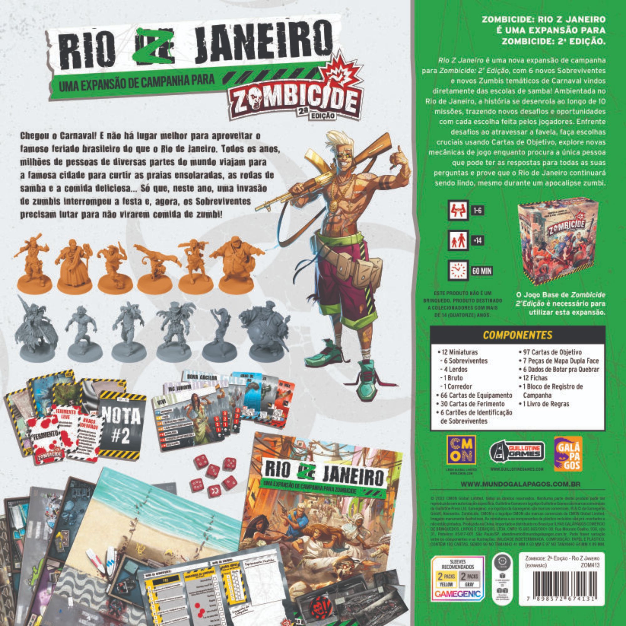 Zombicide (2ª Edição): Rio Z Janeiro (Expansão) + sleeves de brinde