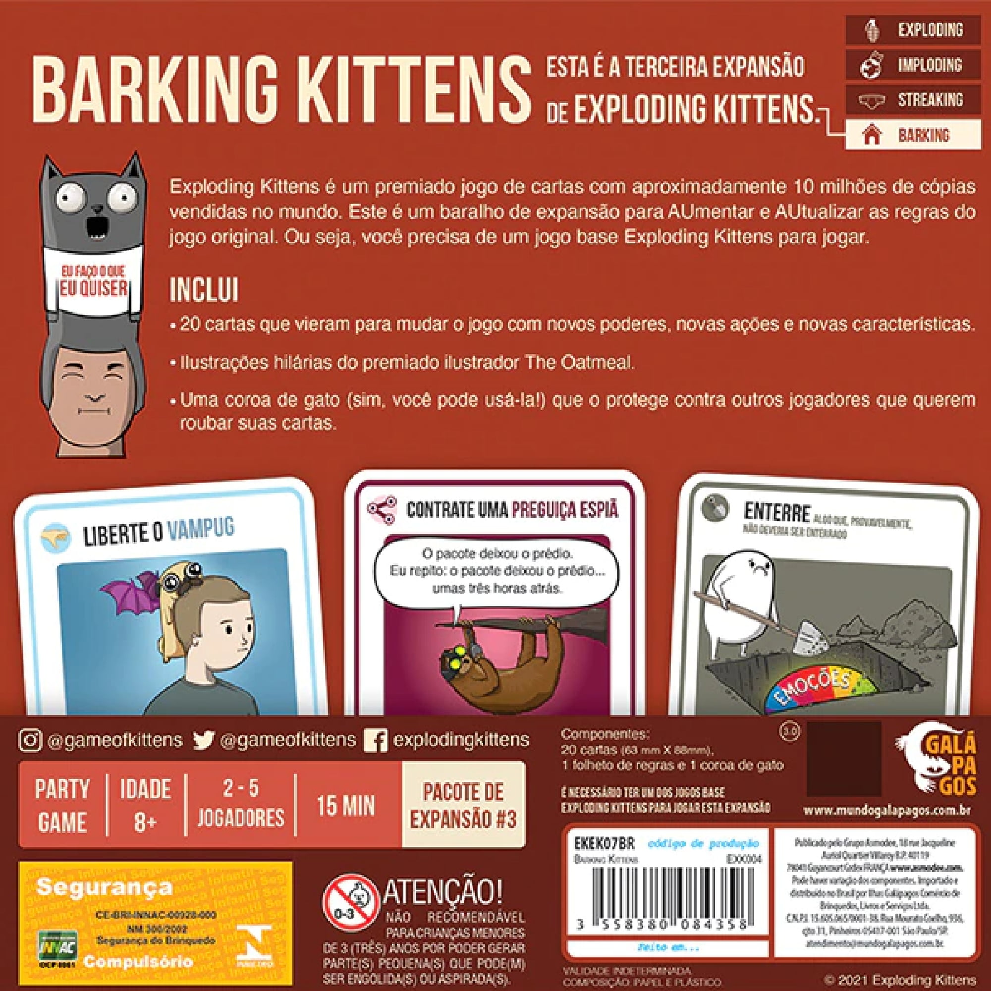 Jogo cartas exploding kittens streaking kittens expansao