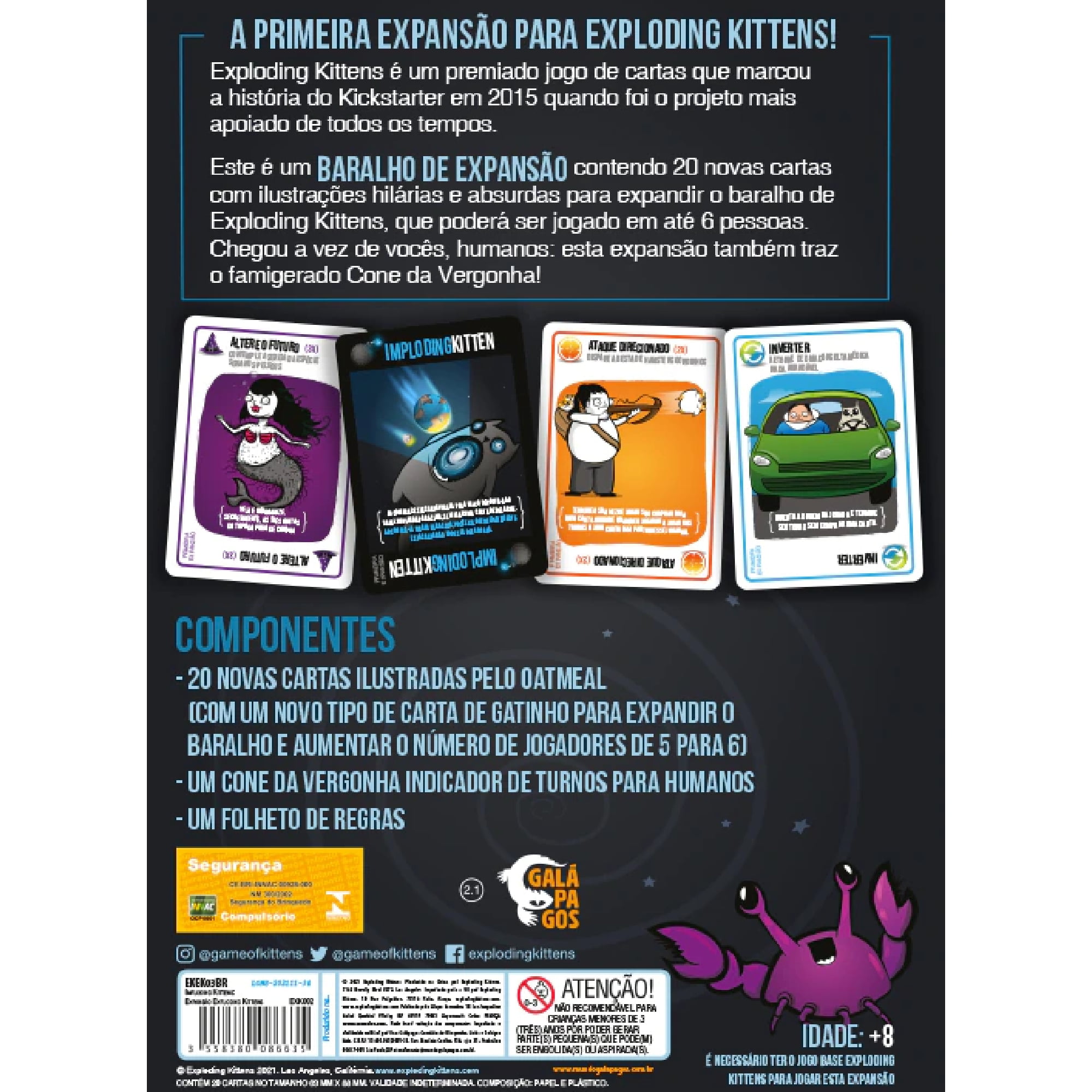 Jogo cartas exploding kittens streaking kittens expansao