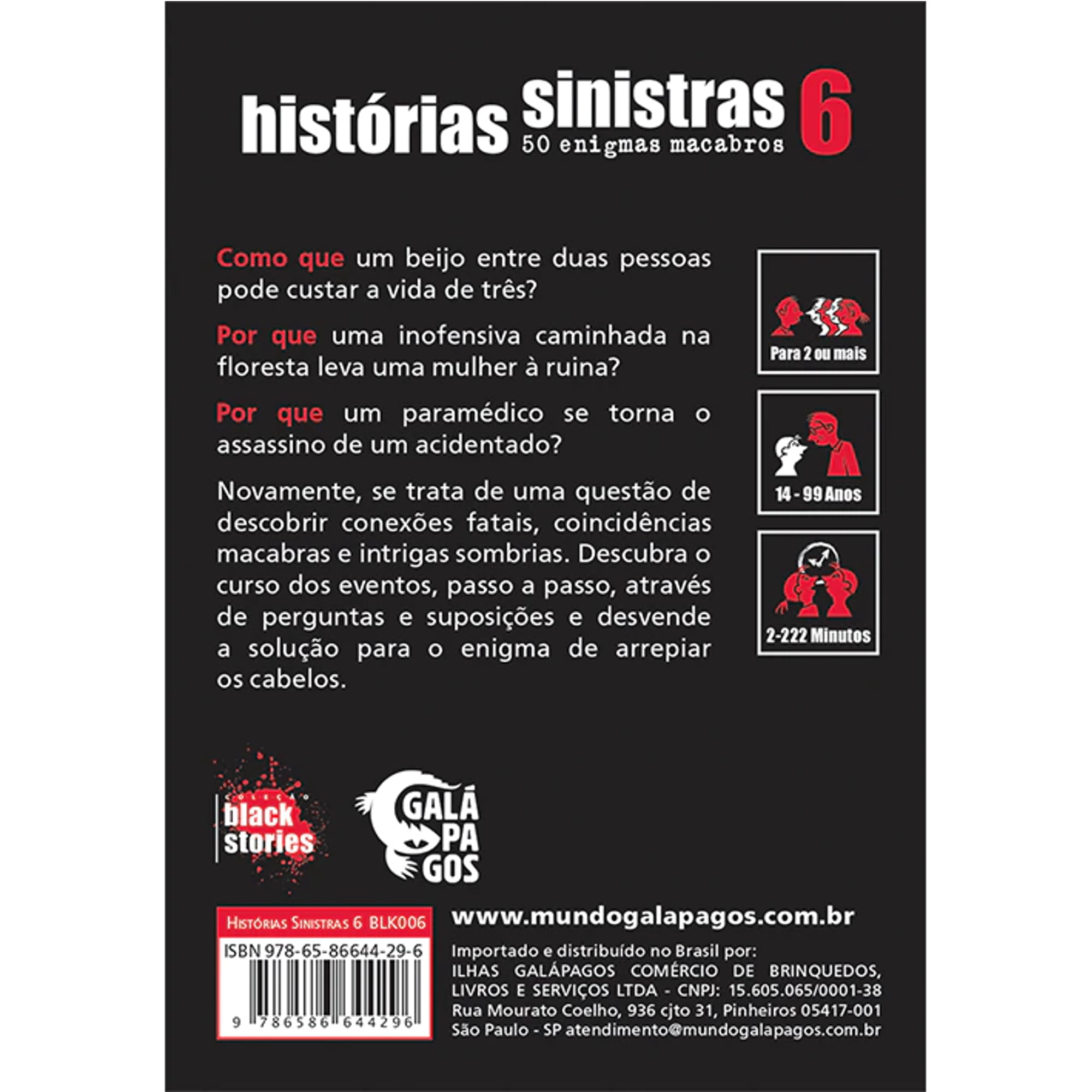 Jogo de Cartas - Histórias Assustadoras - White Stories - Galápagos