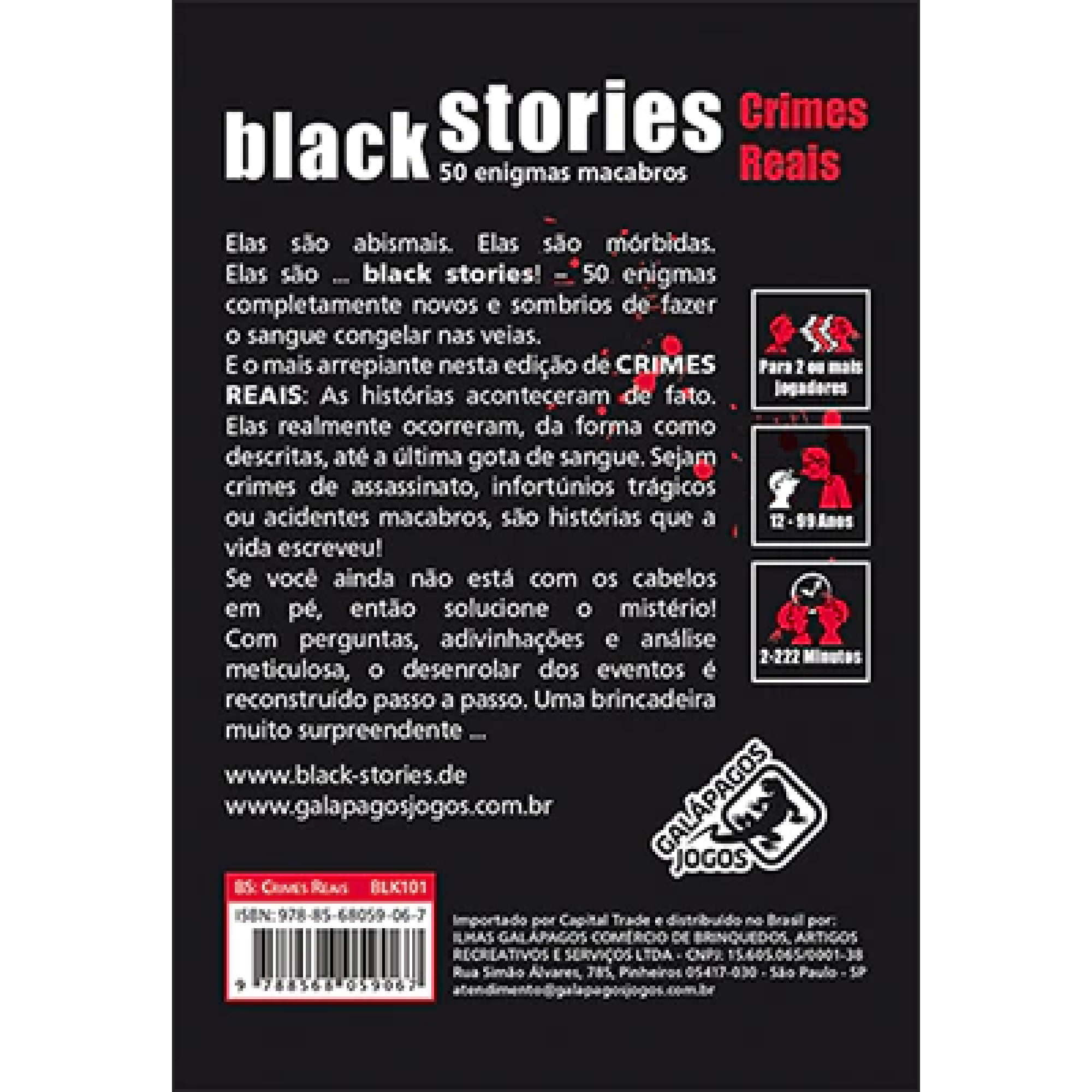 black stories crime reais jogo de tabuleiro