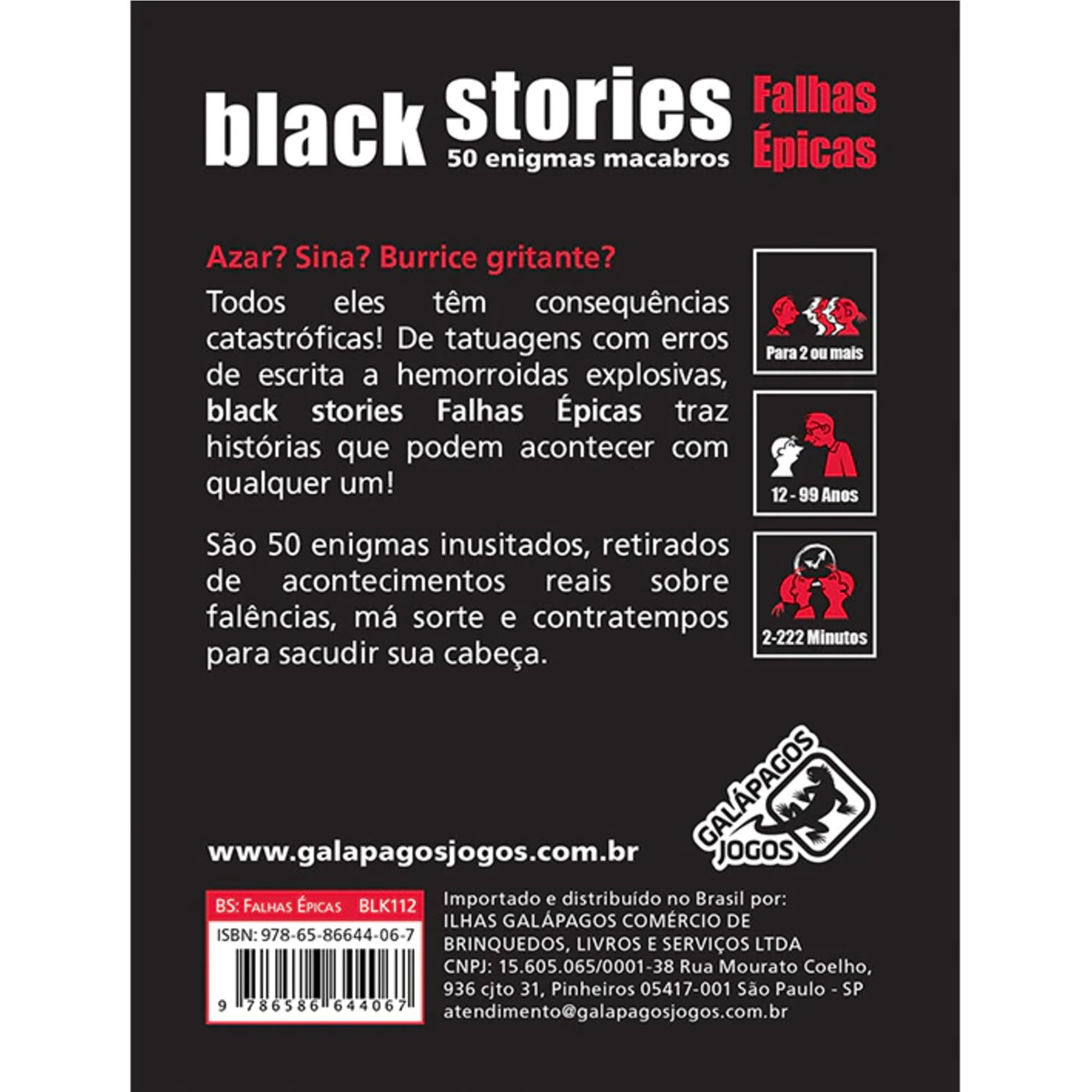 Black Stories: Sexo & Crime - Jogo de Cartas - Galápagos
