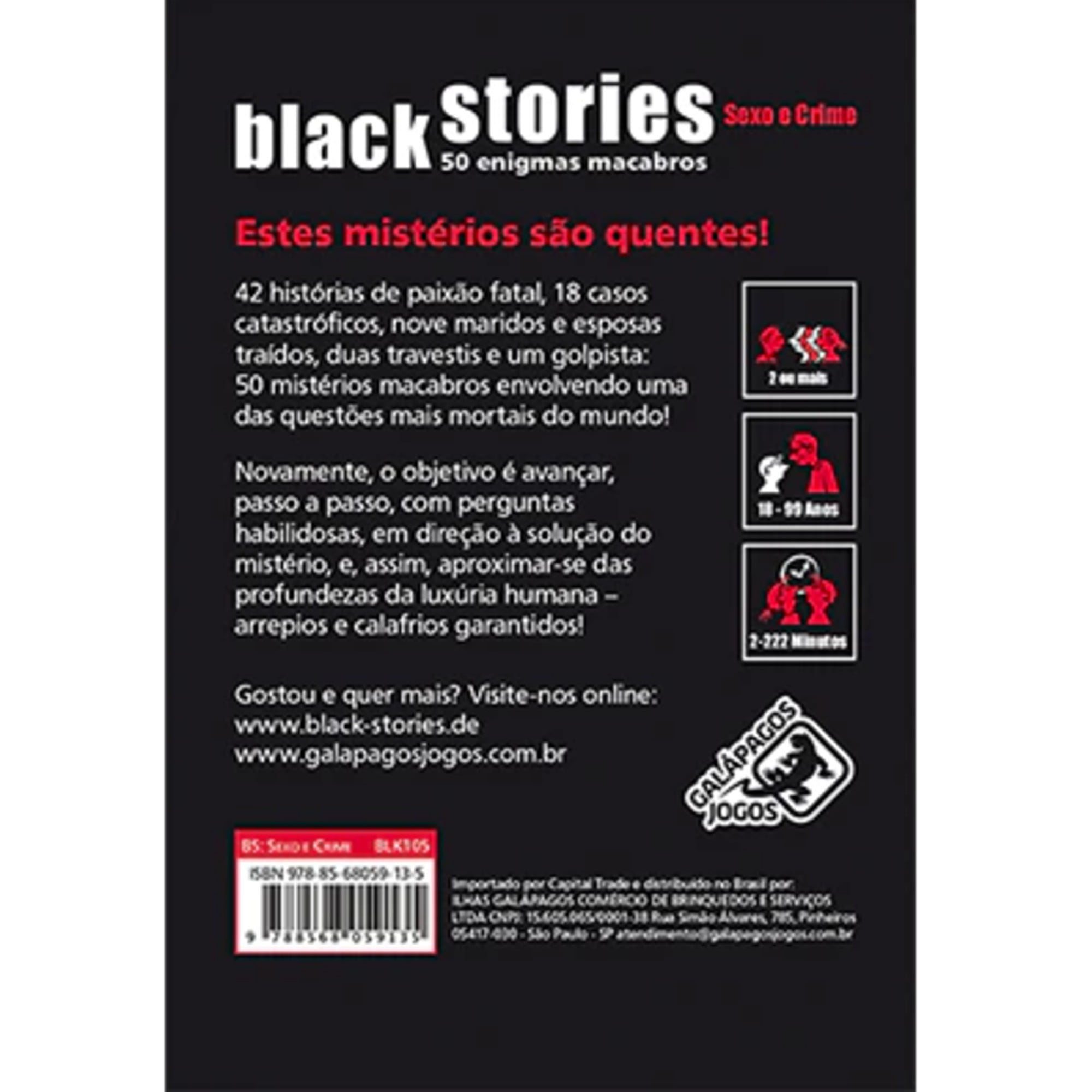 Histórias Sinistras: Sexo e Crime (Black Stories: Sex and Crime) board game