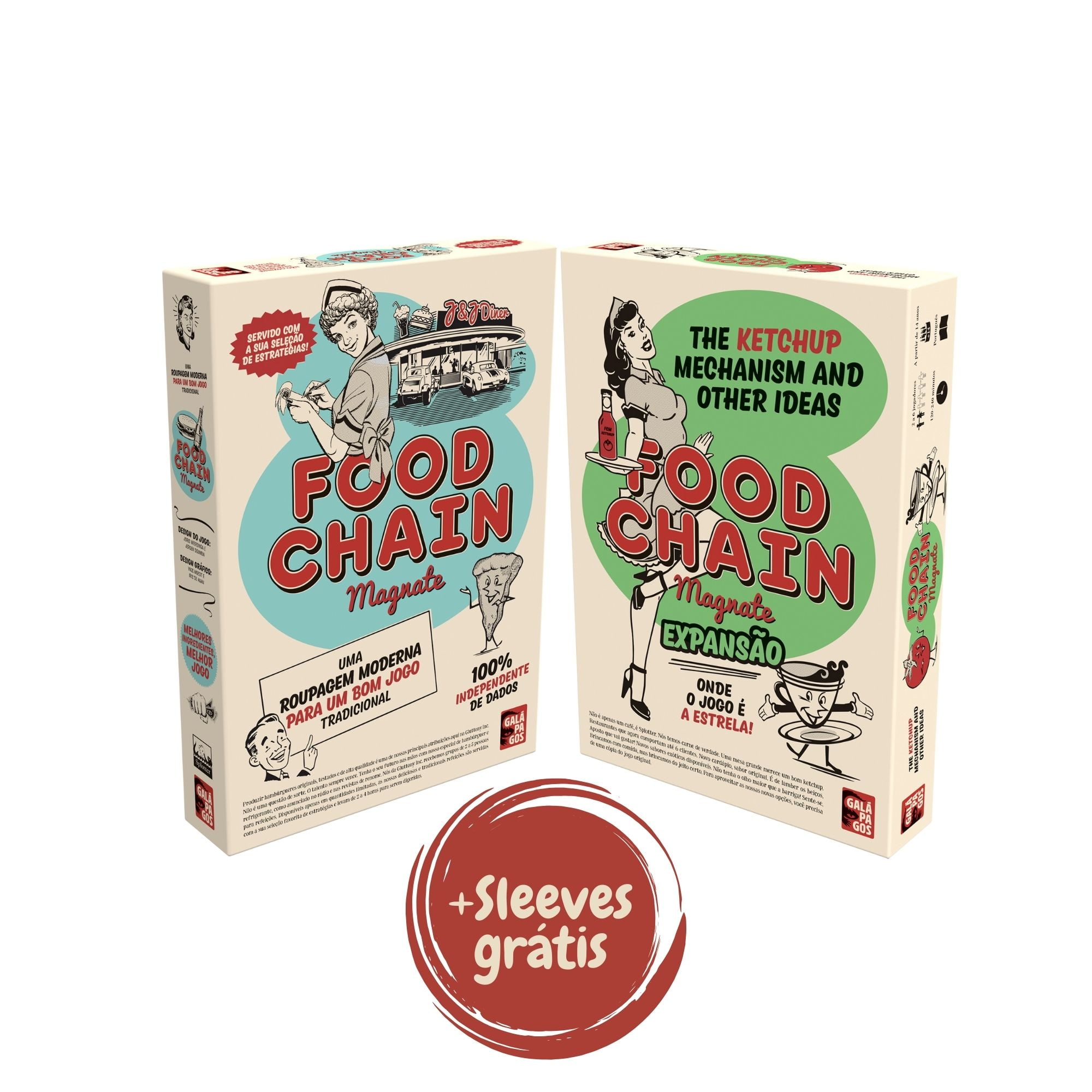 Jogo Food Chain Magnate + Expansão : The Ketchup Mechanism & Other Ideas + Sleeves grátis