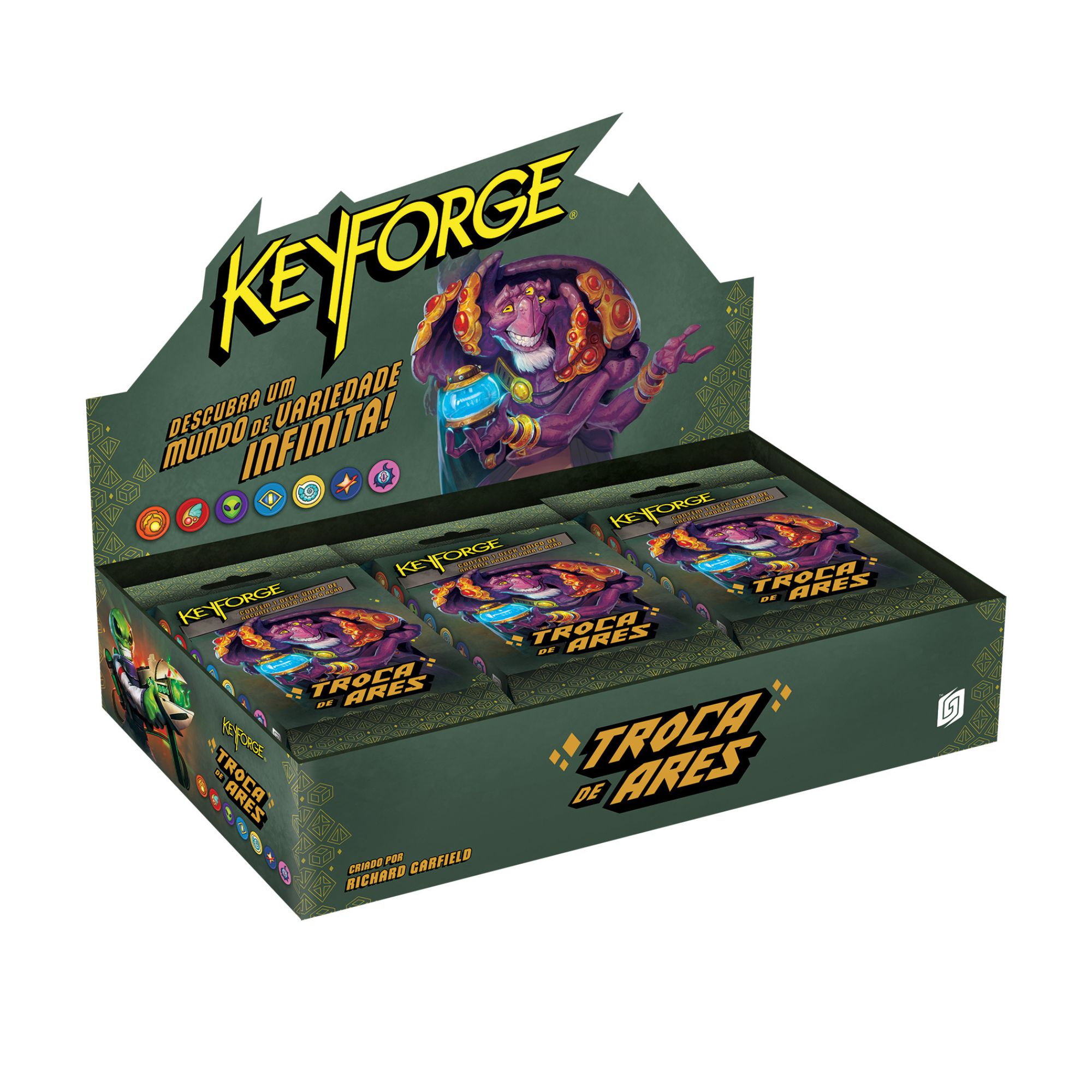 Jogo Keyforge - Troca de Ares (Deck Display) Grátis 1 kit de Chaves de Metal