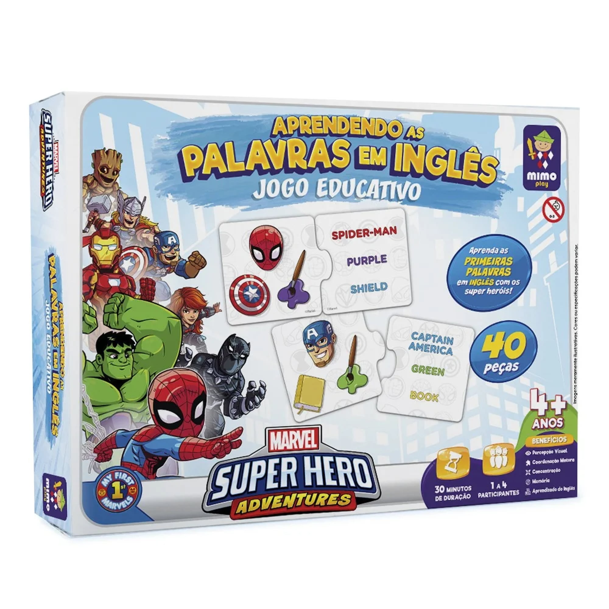 Jogo Educativo - Marvel Aprendendo as Palavras em Inglês