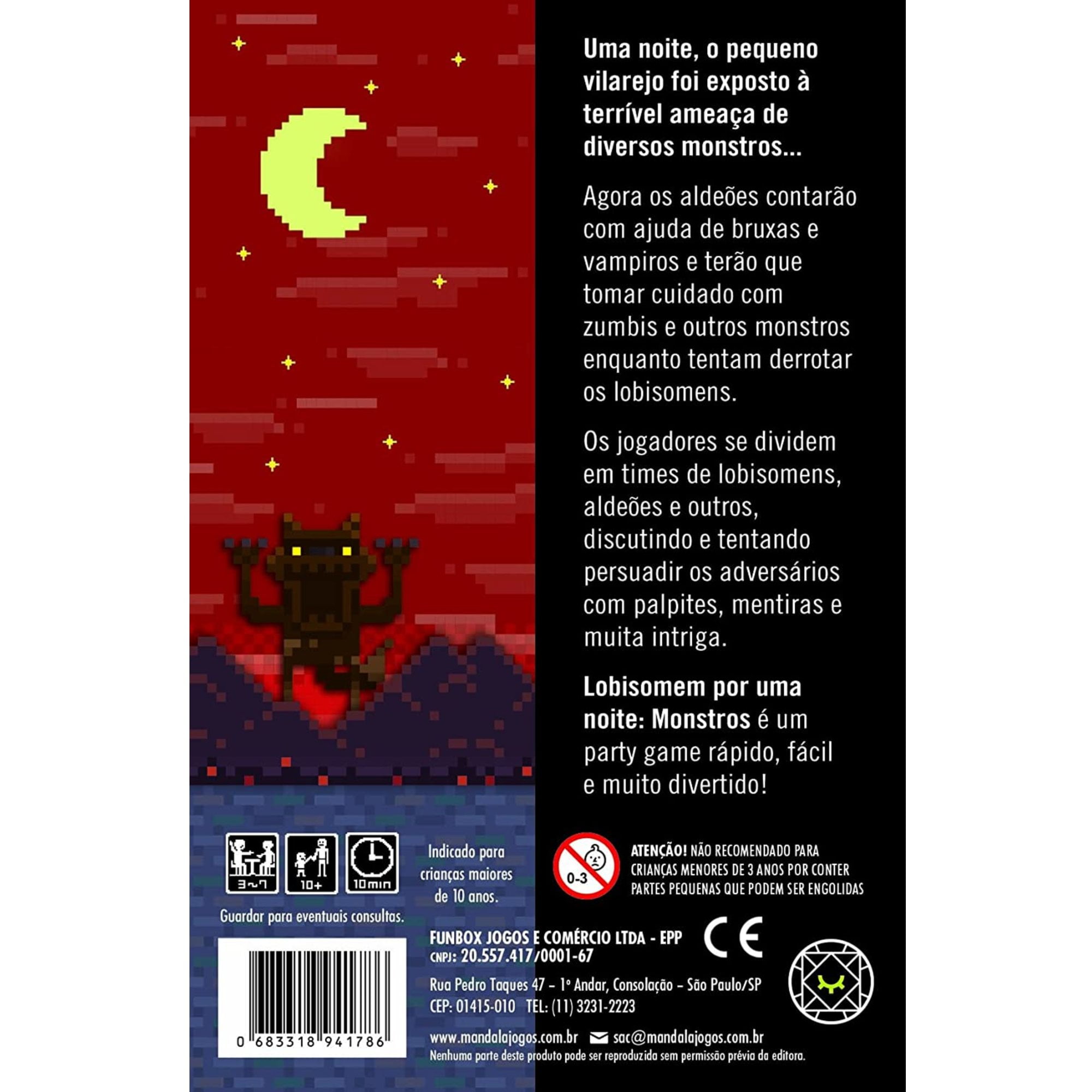 Lobisomem por uma Noite - Monstros - Jogo de Cartas- Funbox em