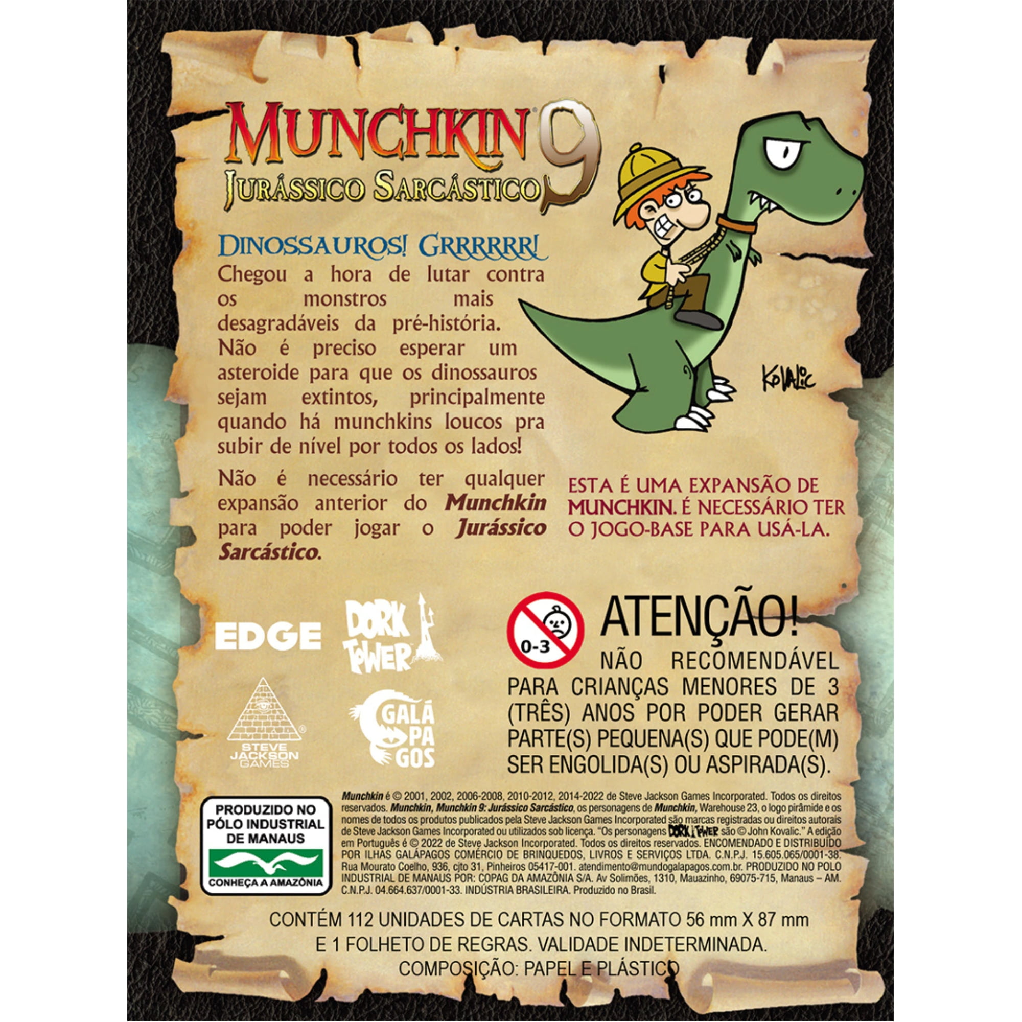 Jogo de Cartas - Munchkin - 3 a 5 Jogadores - Galápagos