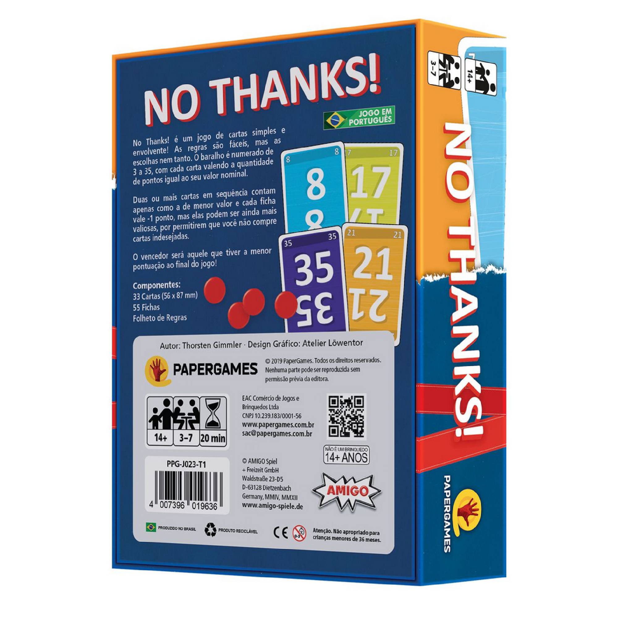 No Thanks! é um jogo de cartas simples e envolvente! As regras são