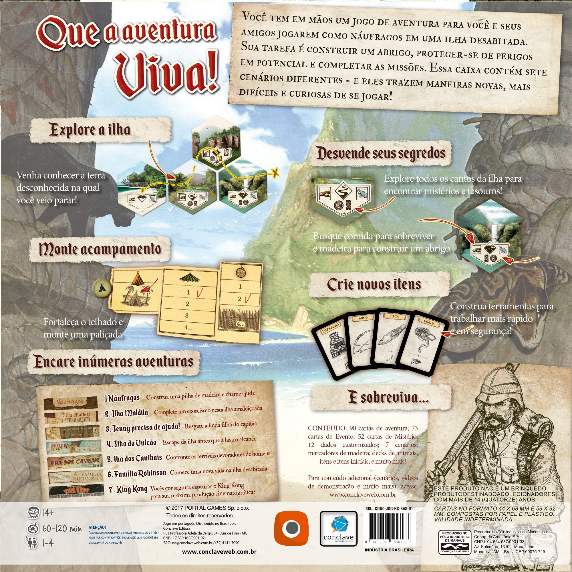 Robinson Crusoé Aventuras na Ilha Amaldiçoada Ed. Jogo da Ano Jogo de  Tabuleiro Conclave em Promoção na Americanas