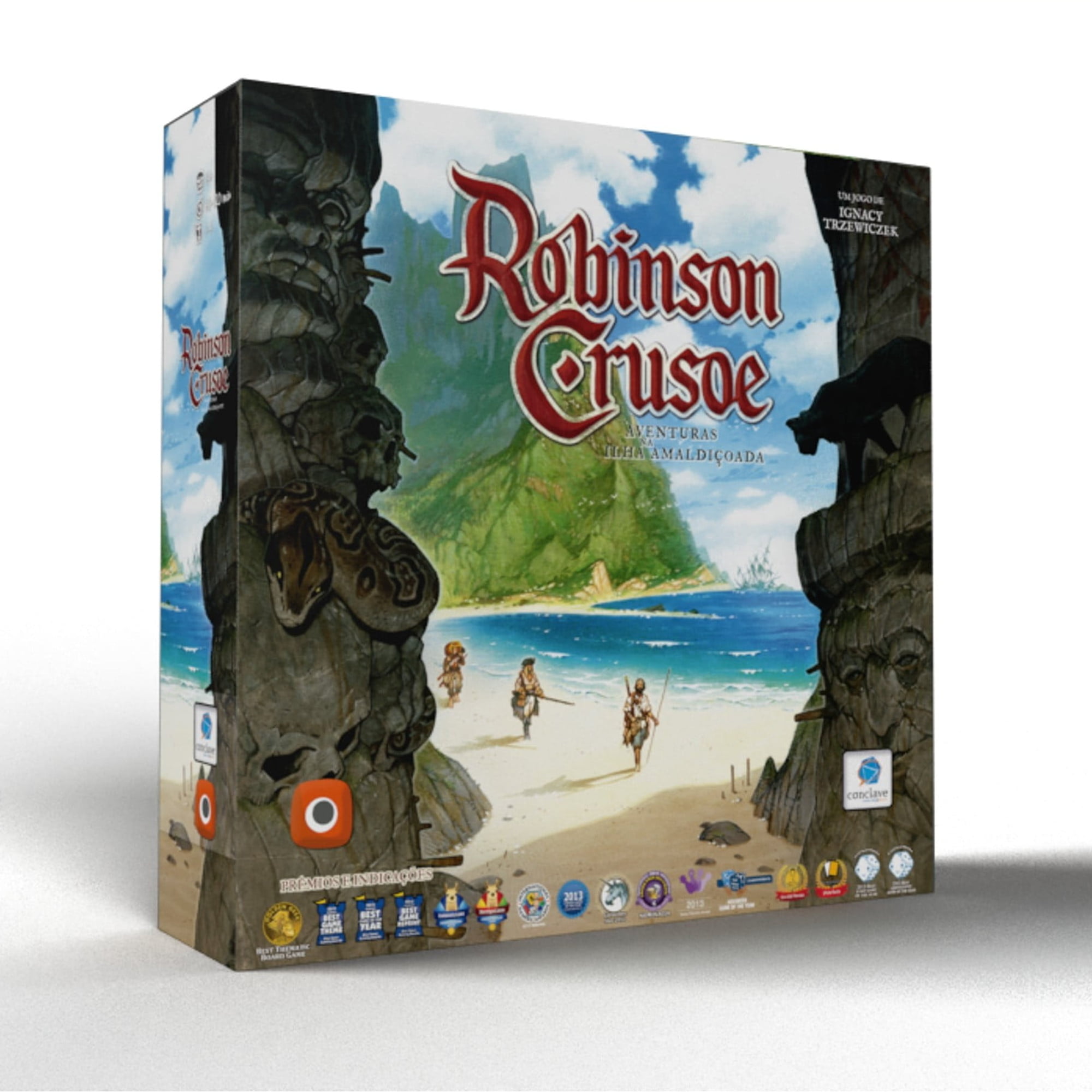 Robinson Crusoé - Aventuras na Ilha Amaldiçoada board game, jogos de  sobrevivência coop 