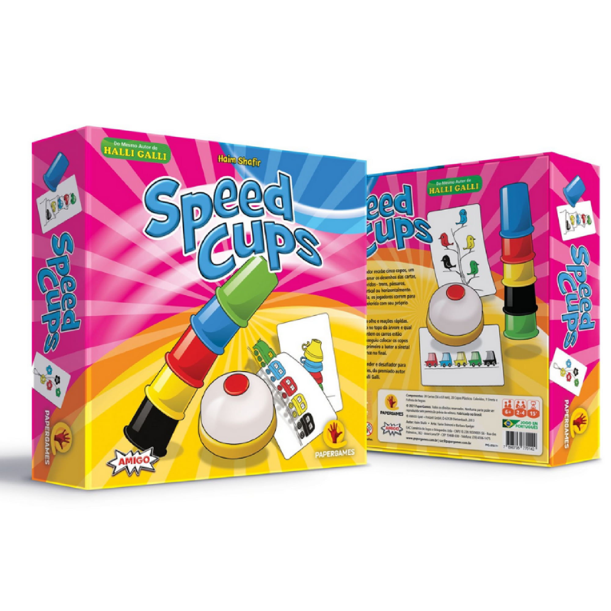 Speed Cups Jogo Copinhos Coloridos Brinquedo Cartas Cores - LALA BRINK