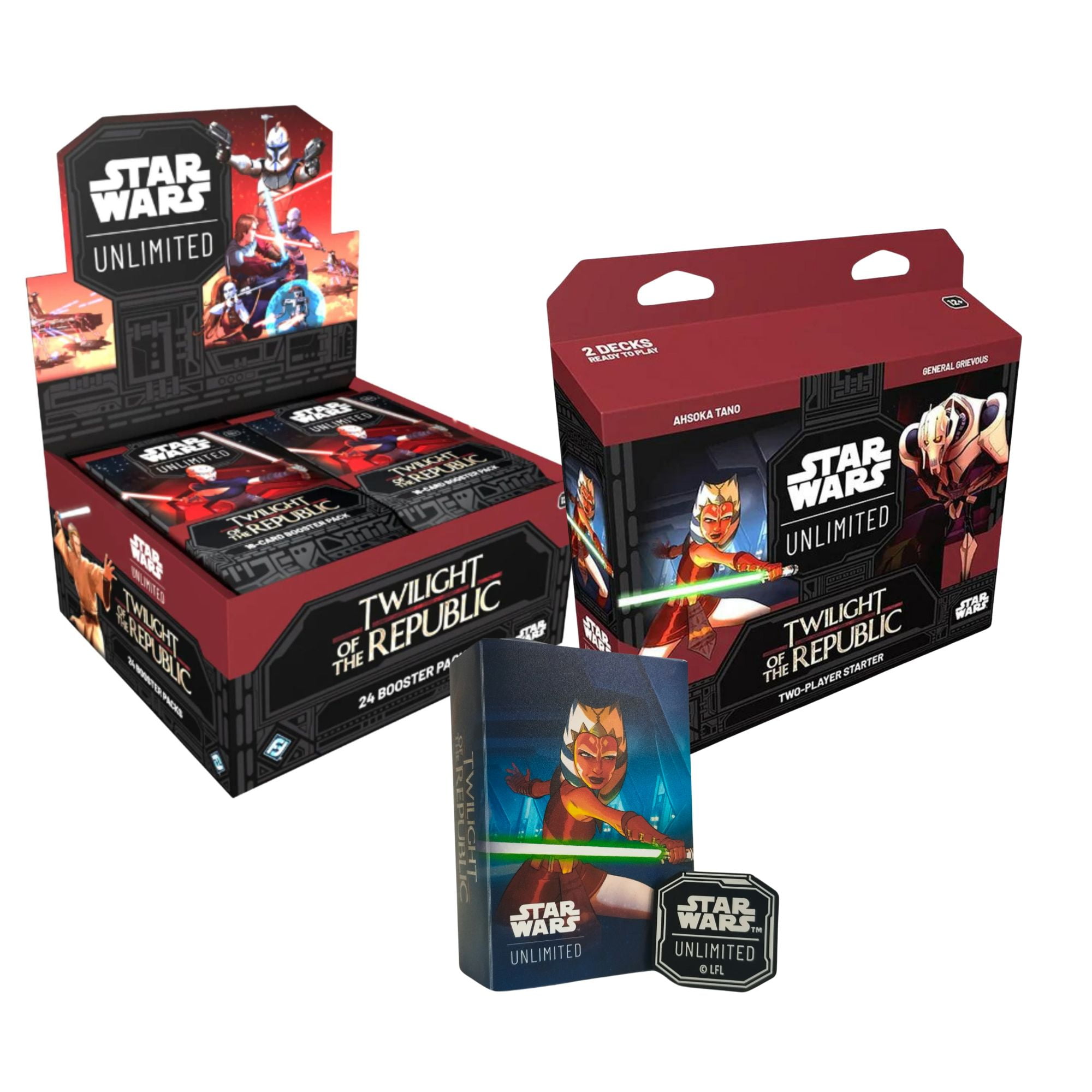 Star Wars: Unlimited - Twilight of the Republic: Booster Box ( Inglês) + Two Player Starter Gratis Intiative Token + Mini Box