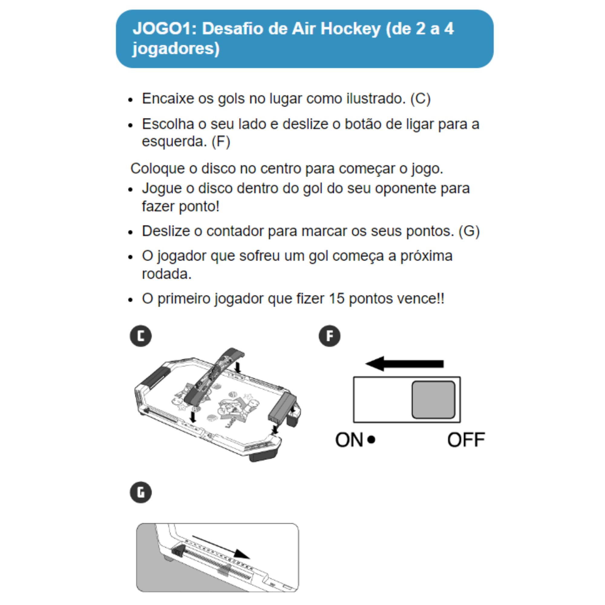 Jogo de mesa Super Mario Air Hockey Hóquei de mesa de disco