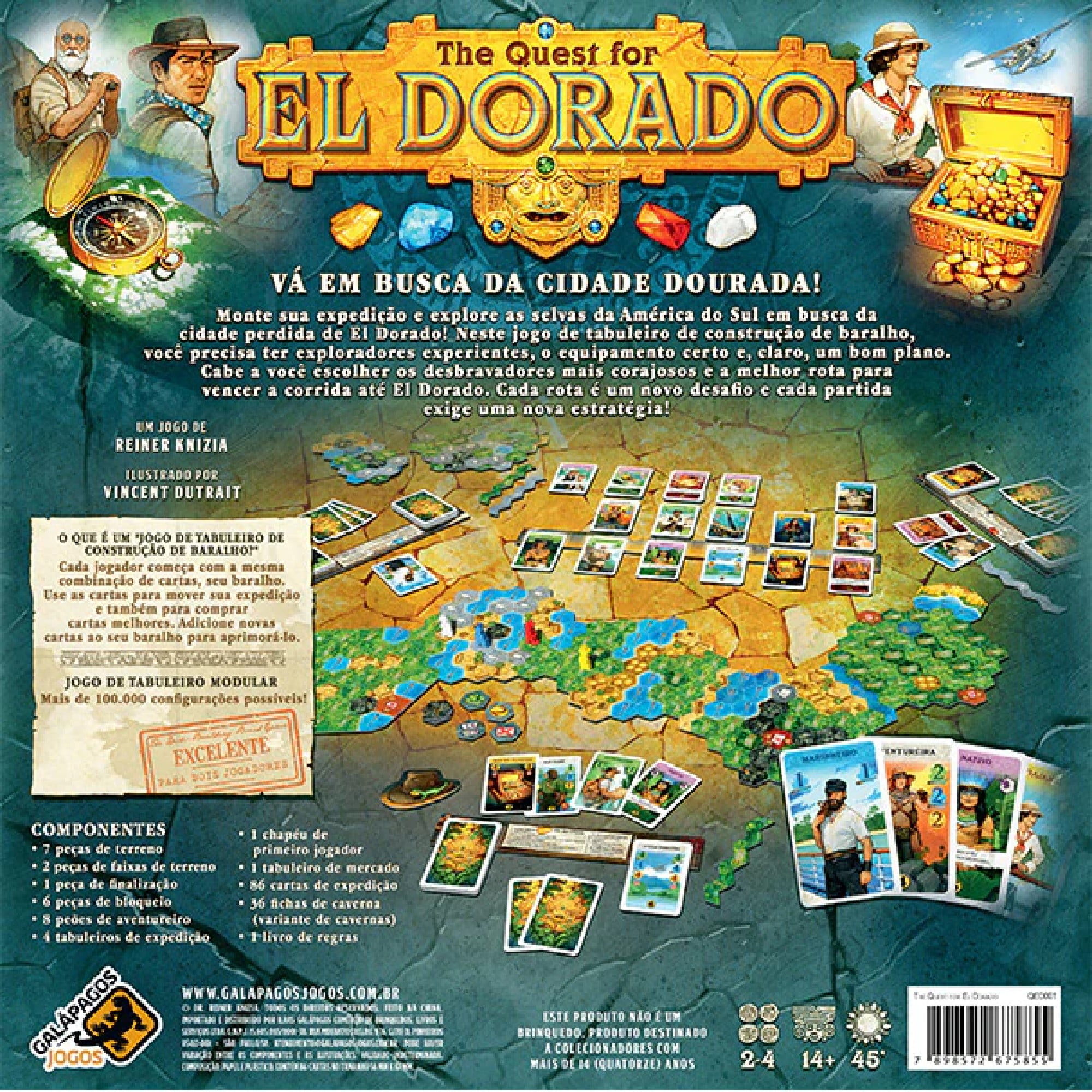 The Quest for El Dorado jogo de tabuleiro