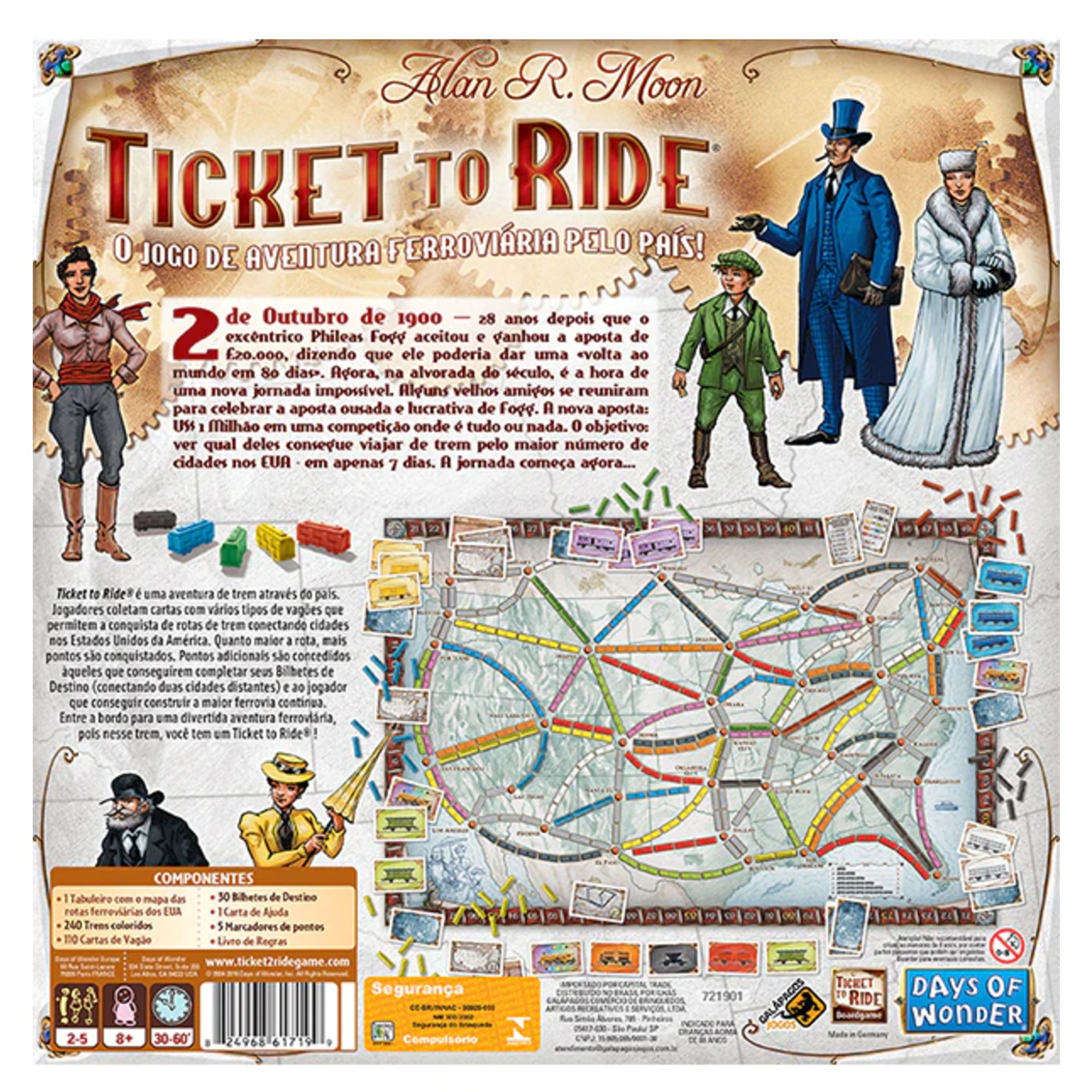 Jogo de Tabuleiro Ticket To Ride Cards, Construção de Rota do Trem  Expresso, Jogo de Estratégia