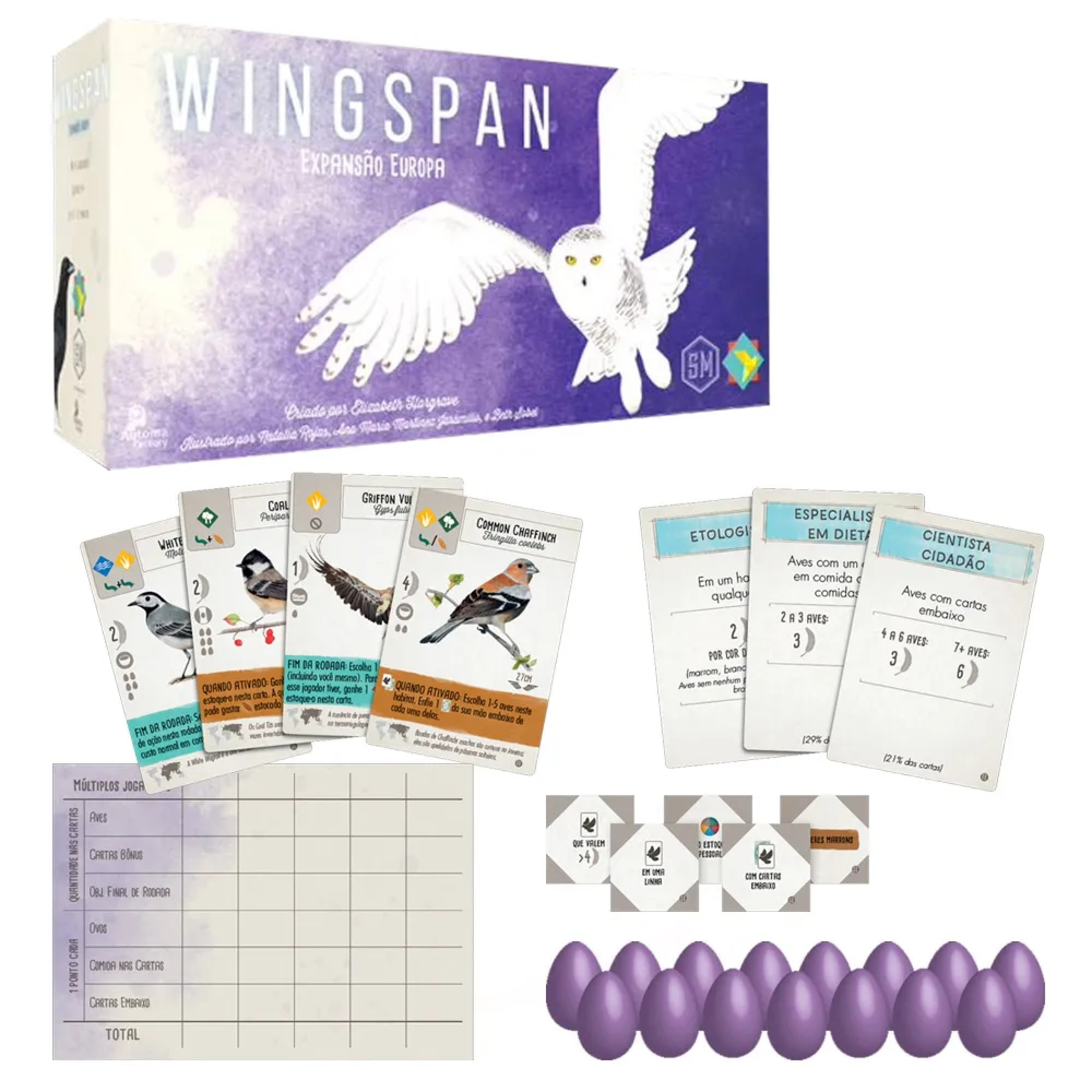 Wingspan Europa jogo de tabuleiro