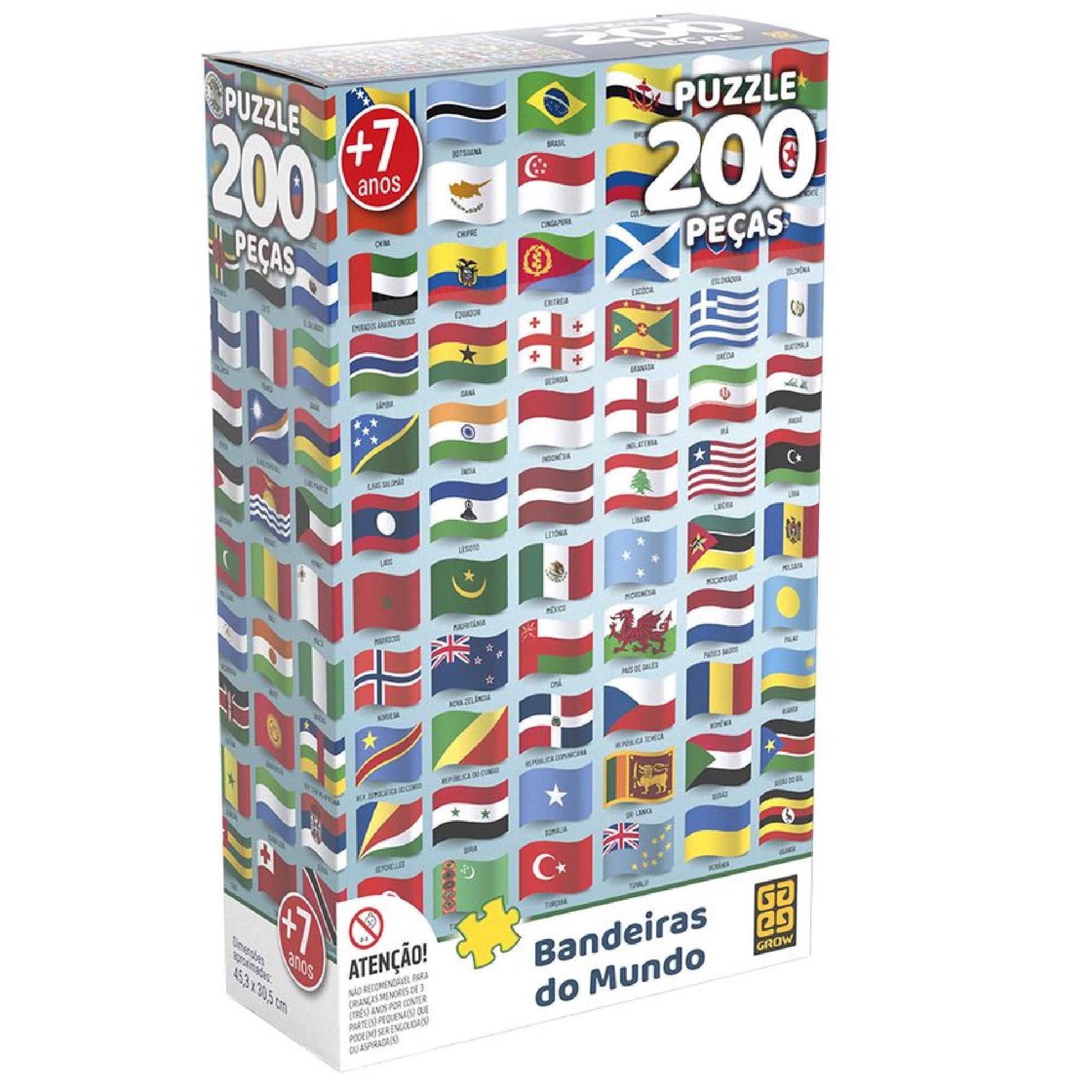 Quebra-Cabeça 200 peças Bandeiras do Mundo