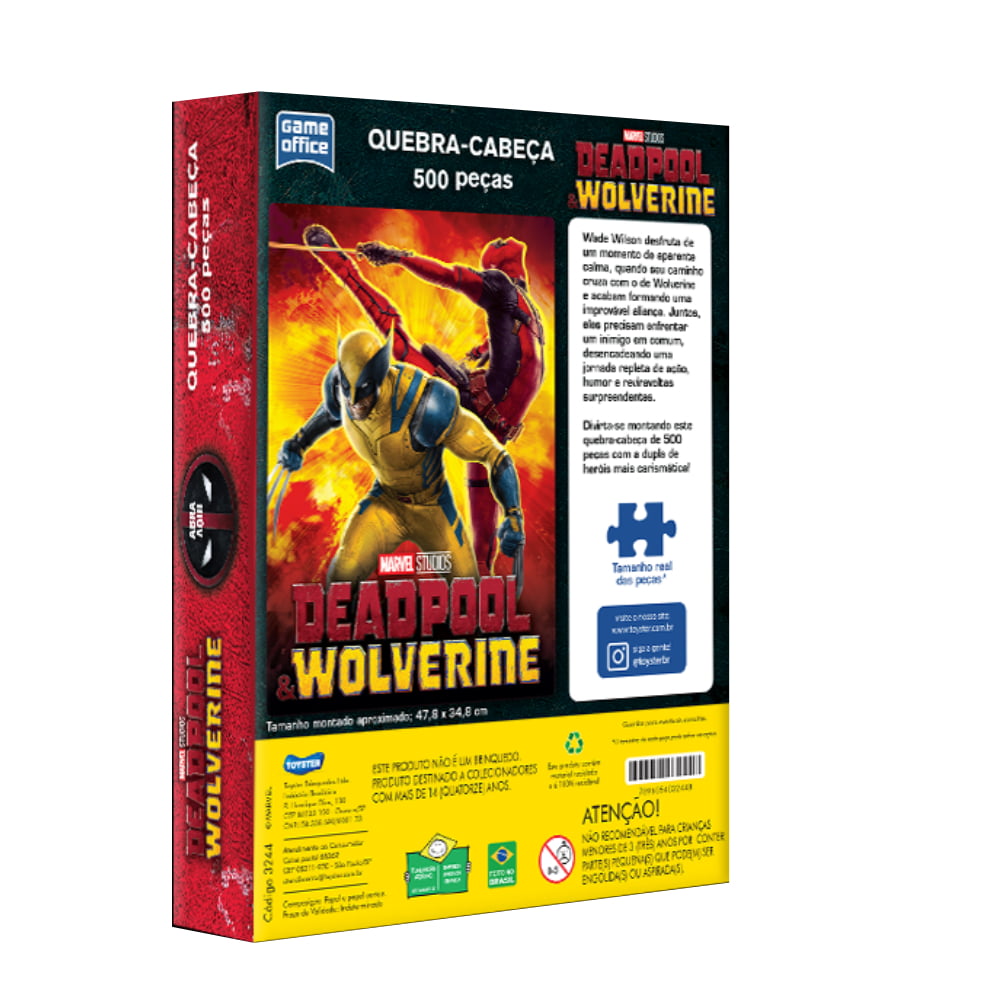Quebra-Cabeça Deadpool & Wolverine - 500 peças - Bravo Jogos