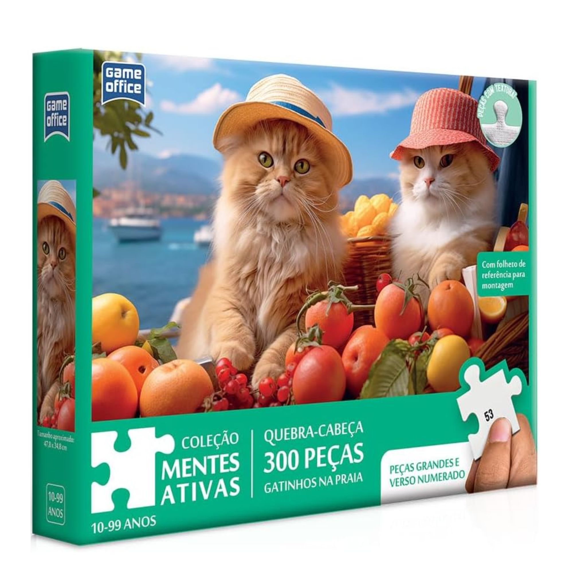 Quebra-Cabeça : Melhor Idade - Gatinhos Na Praia 300 Peças - Coleção Mentes Ativas