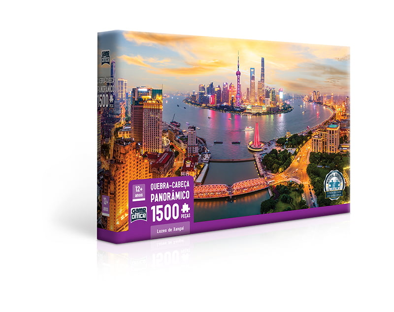 Quebra Cabeça Panorâmico - Luzes de Xangai 1500 Peças
