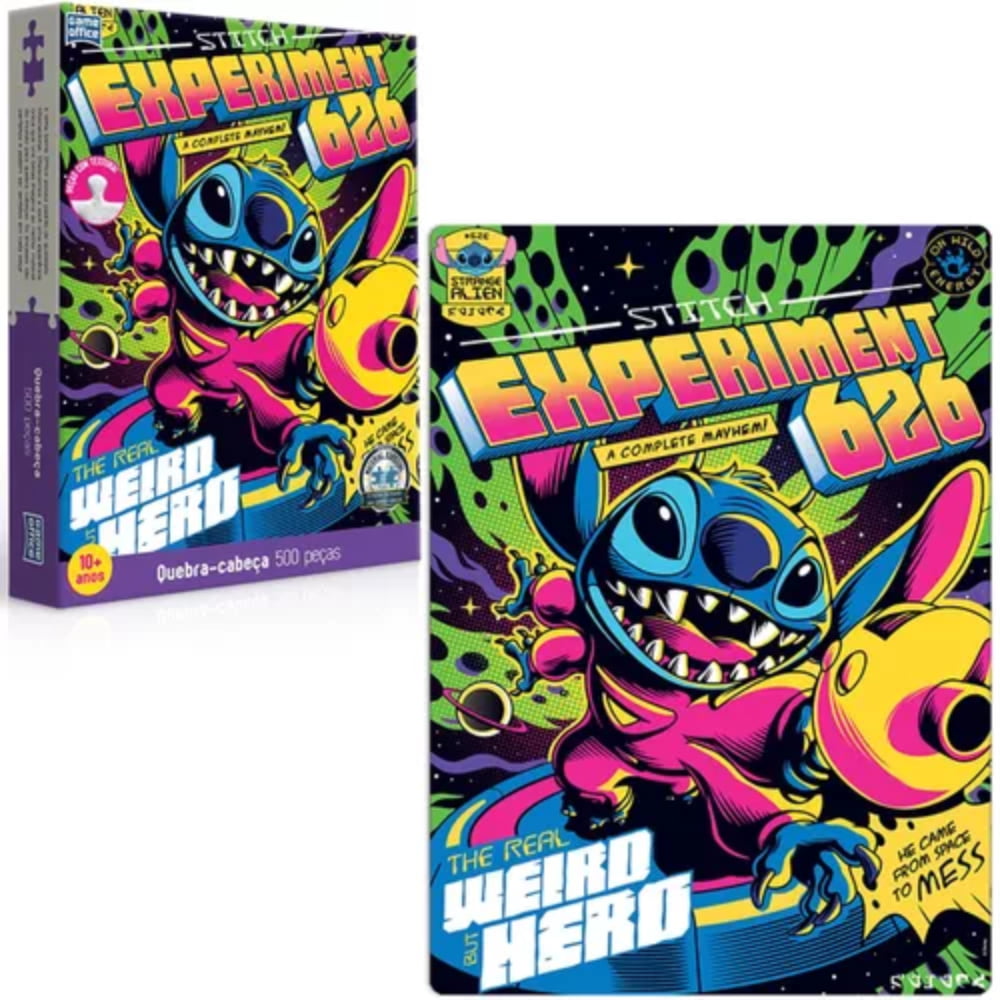 Quebra-Cabeça Stitch - 500 Peças - Experiment 626 - Bravo Jogos