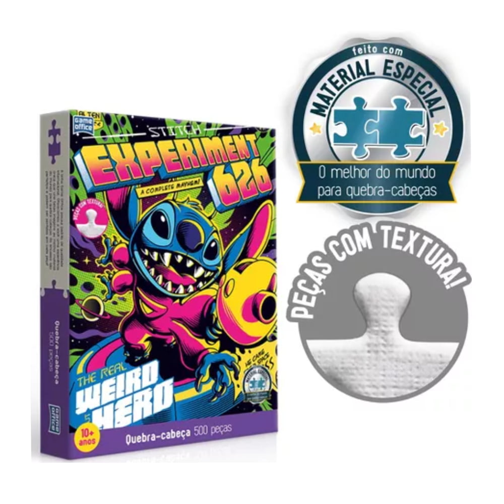 Quebra-Cabeça Stitch - 500 Peças - Experiment 626 - Bravo Jogos