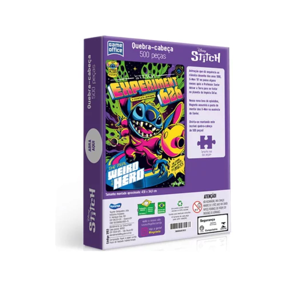 Quebra-Cabeça Stitch - 500 Peças - Experiment 626 - Bravo Jogos