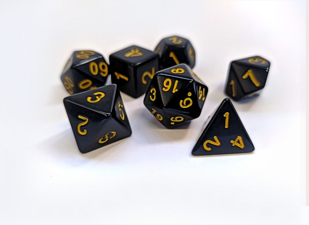 Conjunto de dados de metal de 7 peças, dados de RPG de dados de