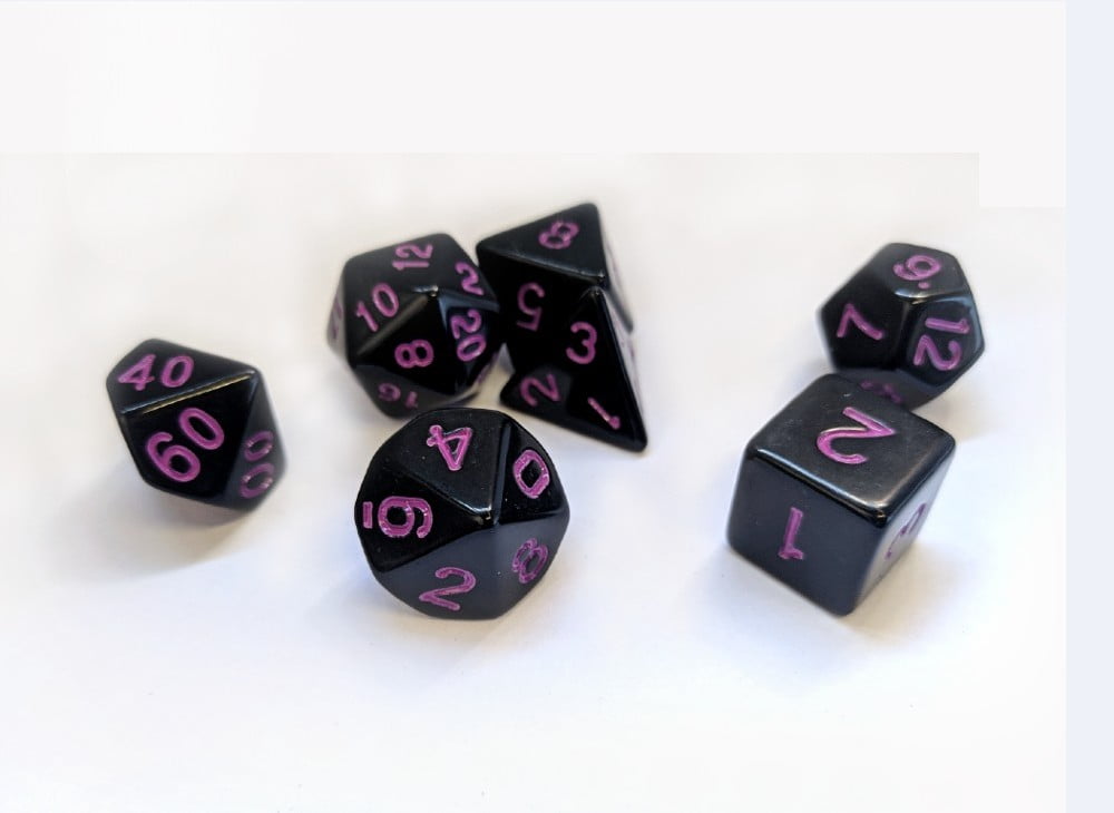 Dados para RPG Linha Black - Conjunto com 7 peças