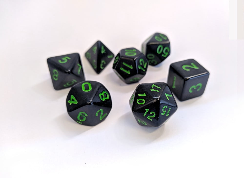 Dados para RPG Linha Black - Conjunto com 7 peças