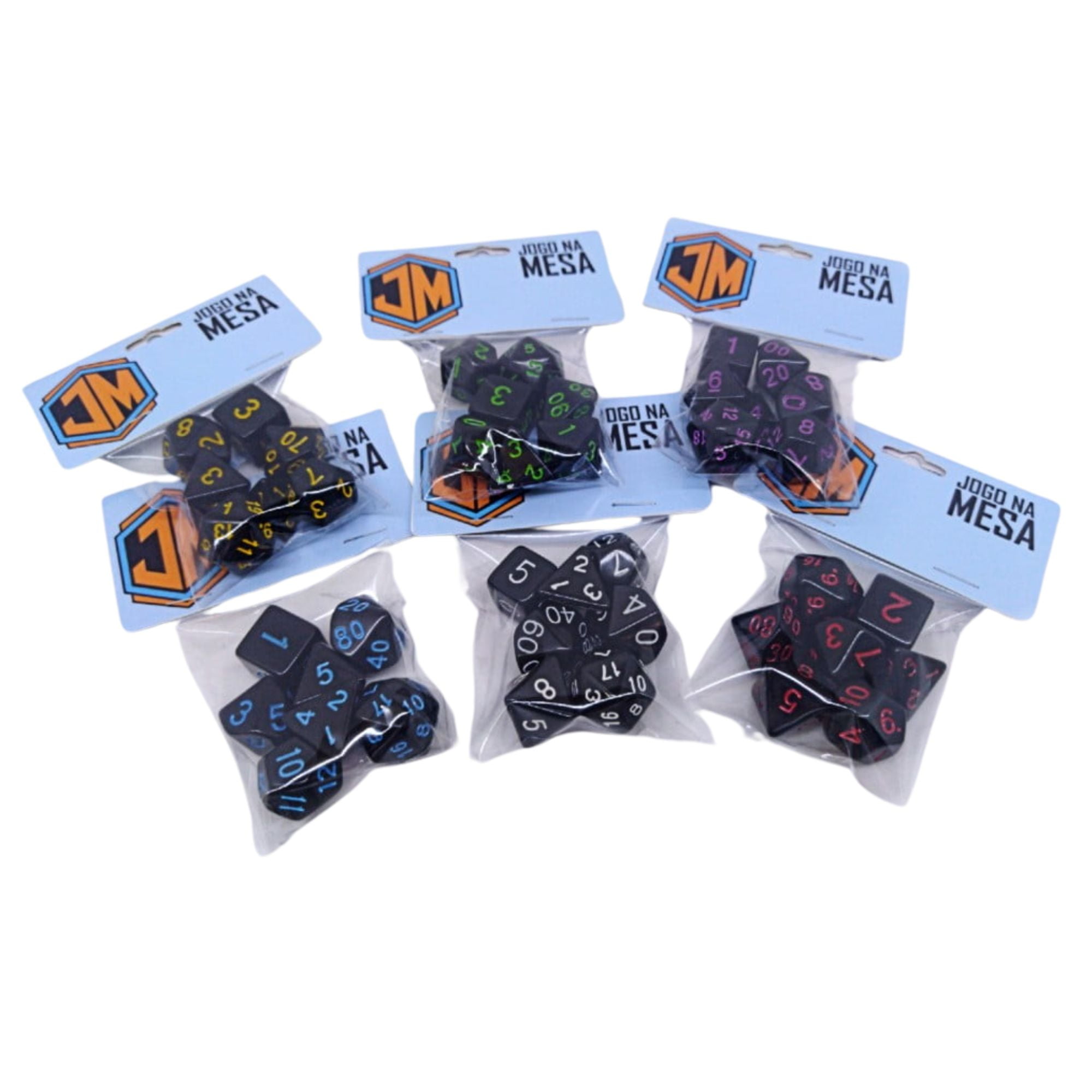 Dados para RPG Linha Black - Conjunto com 7 peças