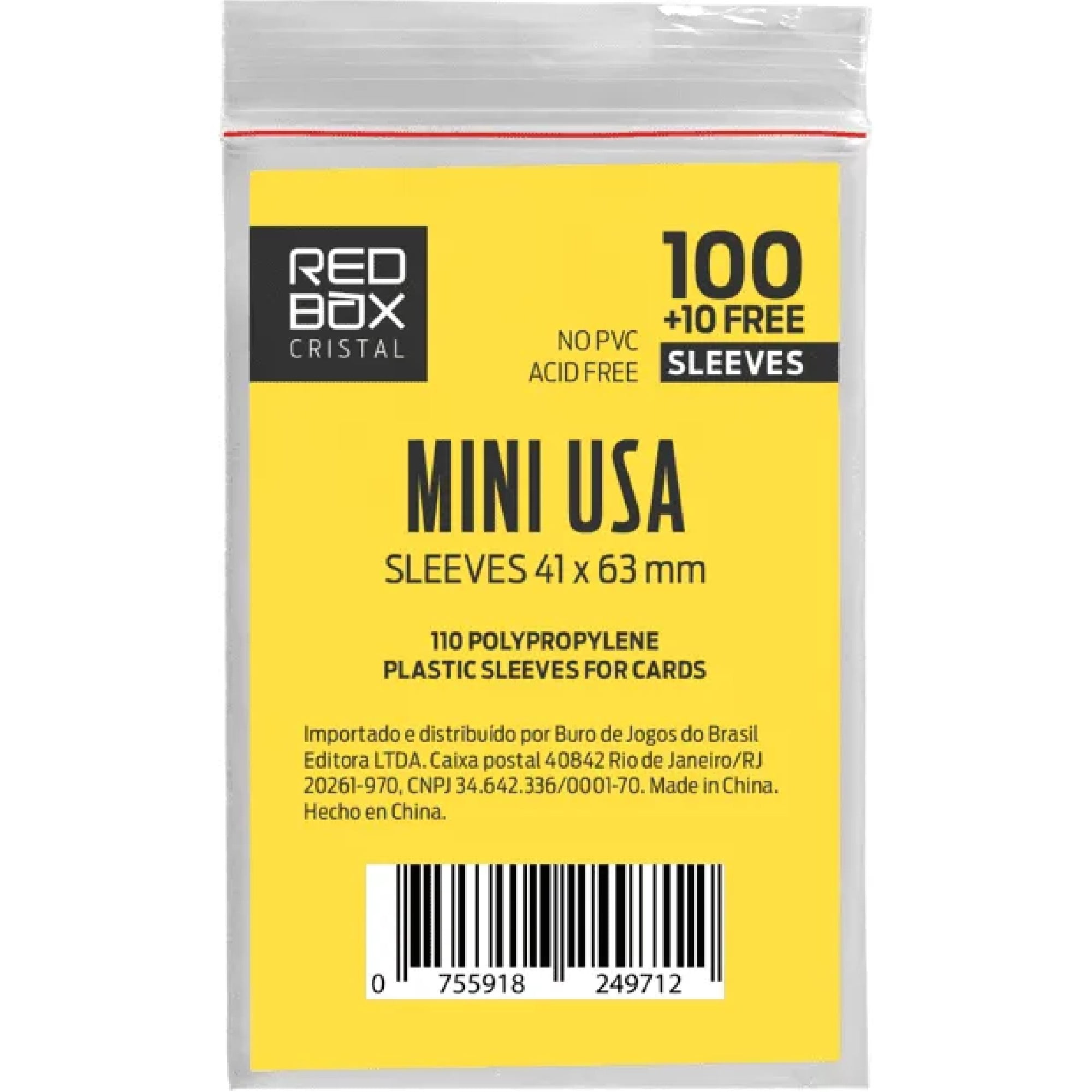 Sleeve Cristal: MINI-USA (41x63mm) Redbox