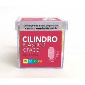 Cilindro Plástico Opaco 40 Peças (Amarelo, Azul, Verde e Vermelho)