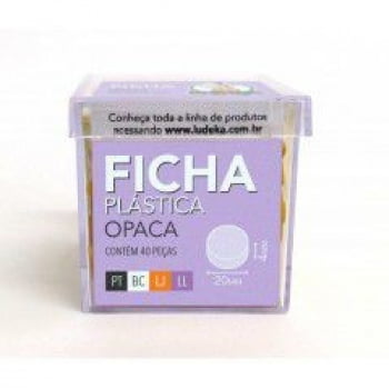 Ficha Plástica Opaca 40 Peças (Preto, Branco, Laranja e Lilás)