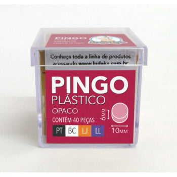 Pingo Plástico Opaco 40 Peças Preto, Branco, Laranja e Lilás