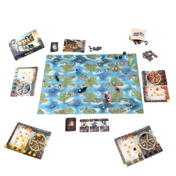 Combo Jogo Tiny Epic Pirates + Expansão Tiny Epic Pirates - Maldição de Amdiak