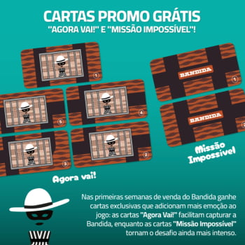 Jogo Bandida + Cartas Promocionais Missão Impossível  e Agora vai!